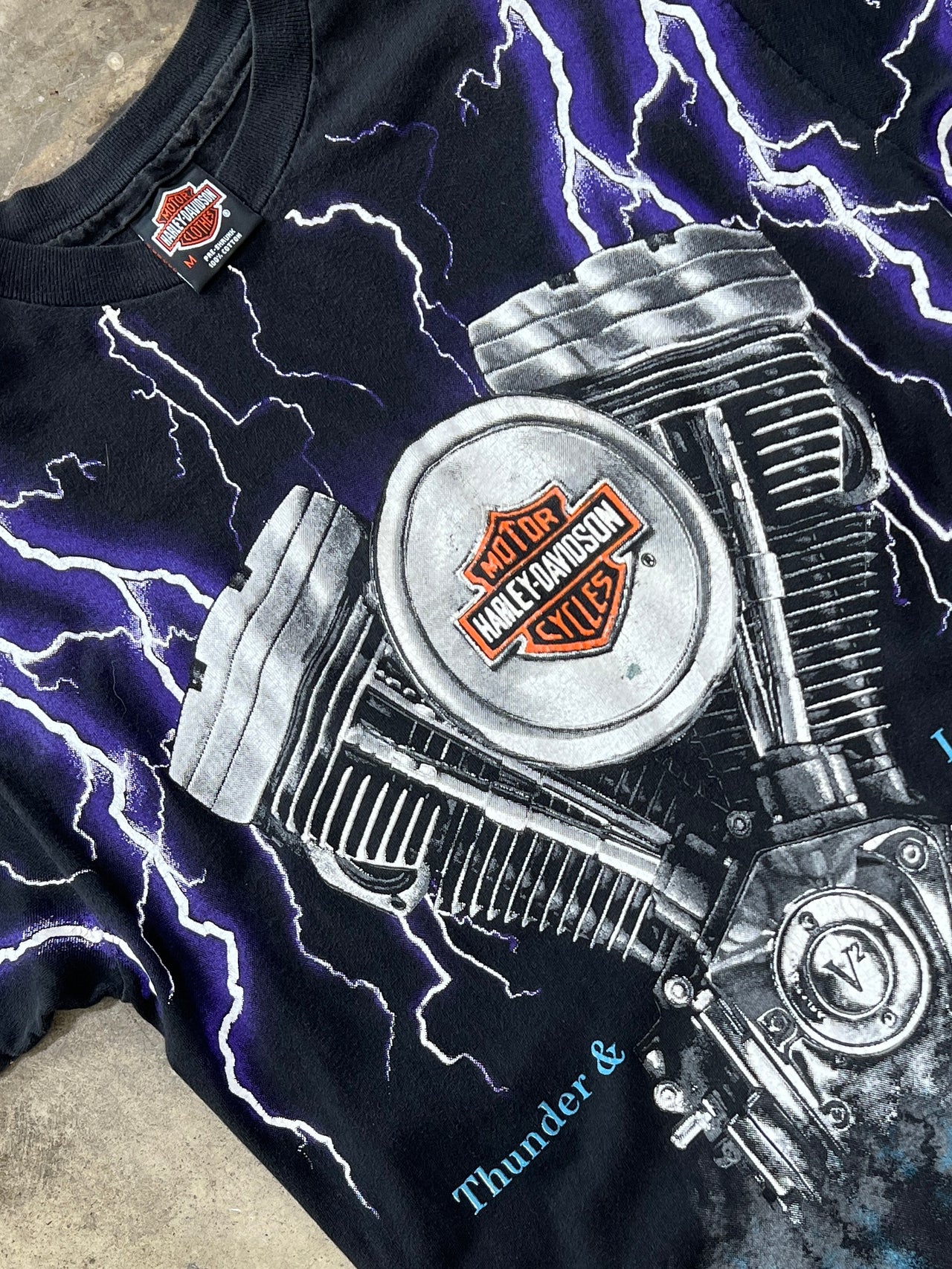 AOP Harley Davidson Lightning Panhead Motorcycle Tee