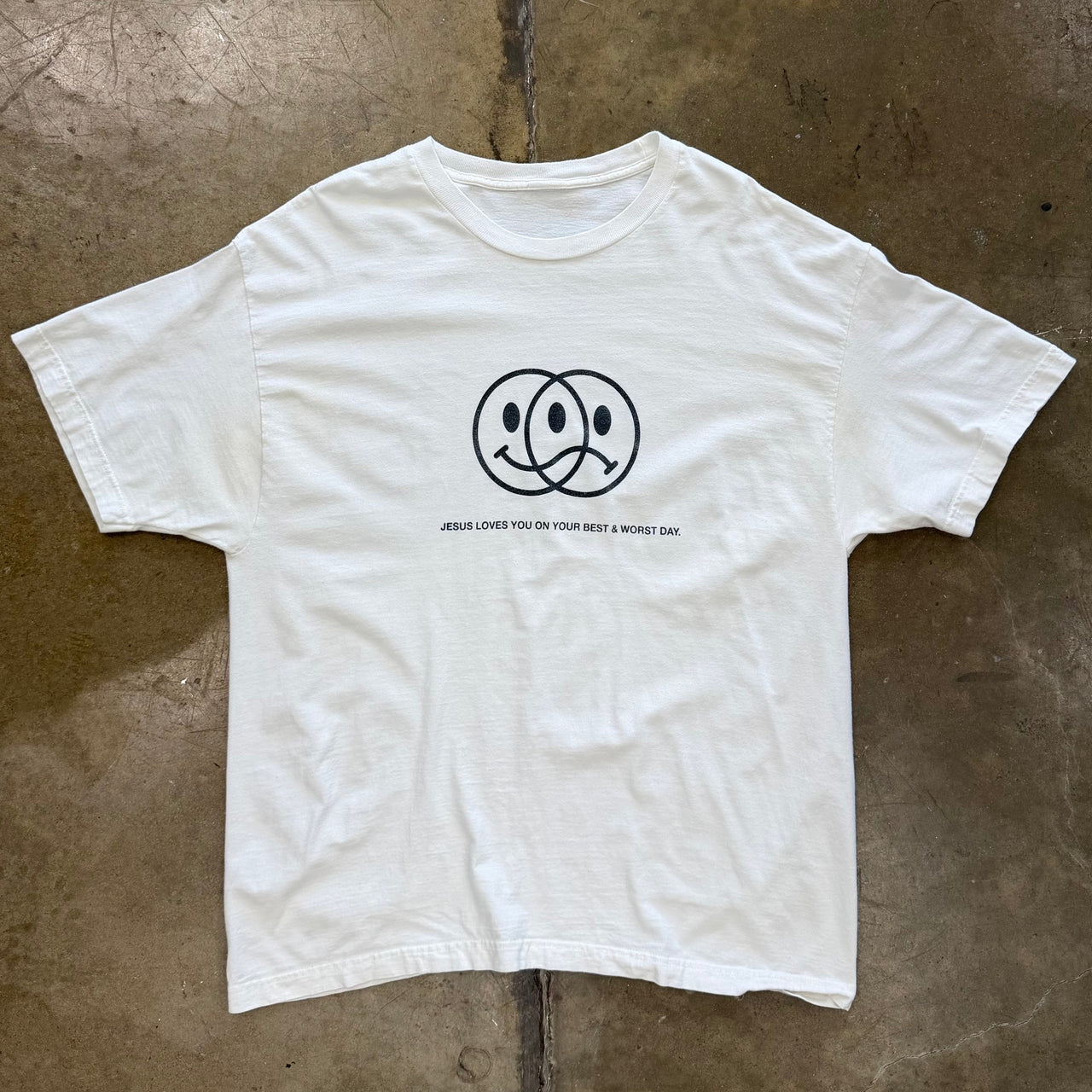 Best and Worst Day Smiley Face Jesus Religious Tee