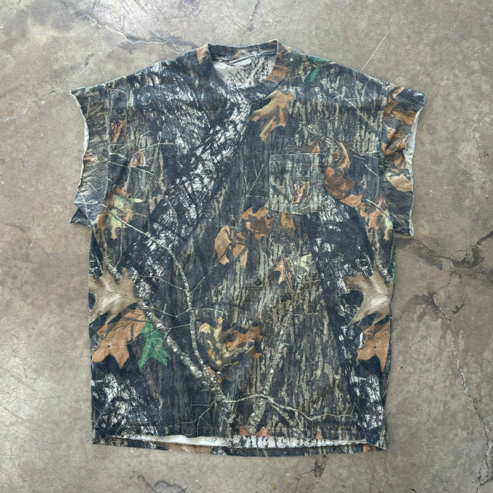 Jerzees Outdoor Camo Cutoff Sleeve Pocket Tee