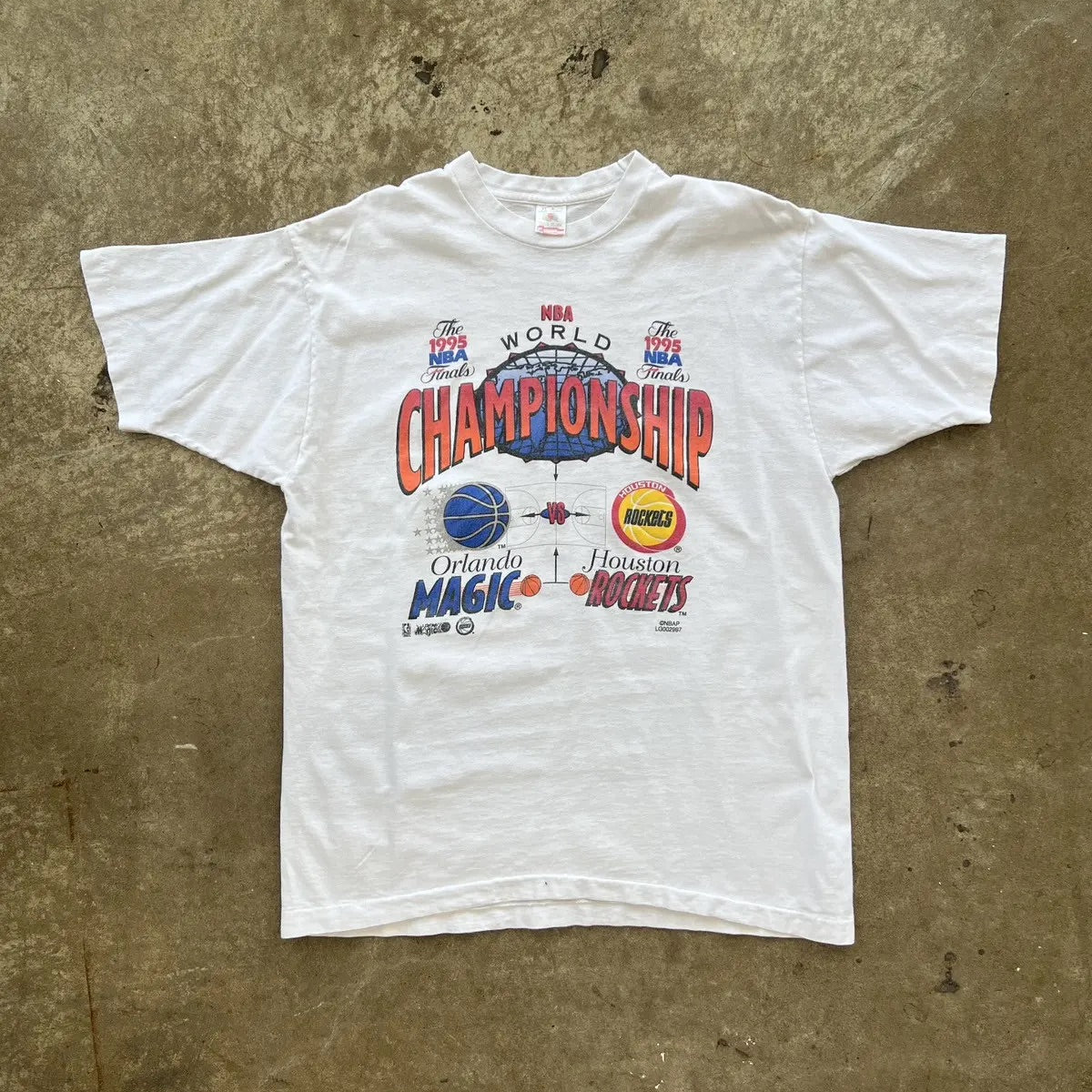 1995 NBA Finals Orlando Magic Houston Rockets Single Stitch Tee