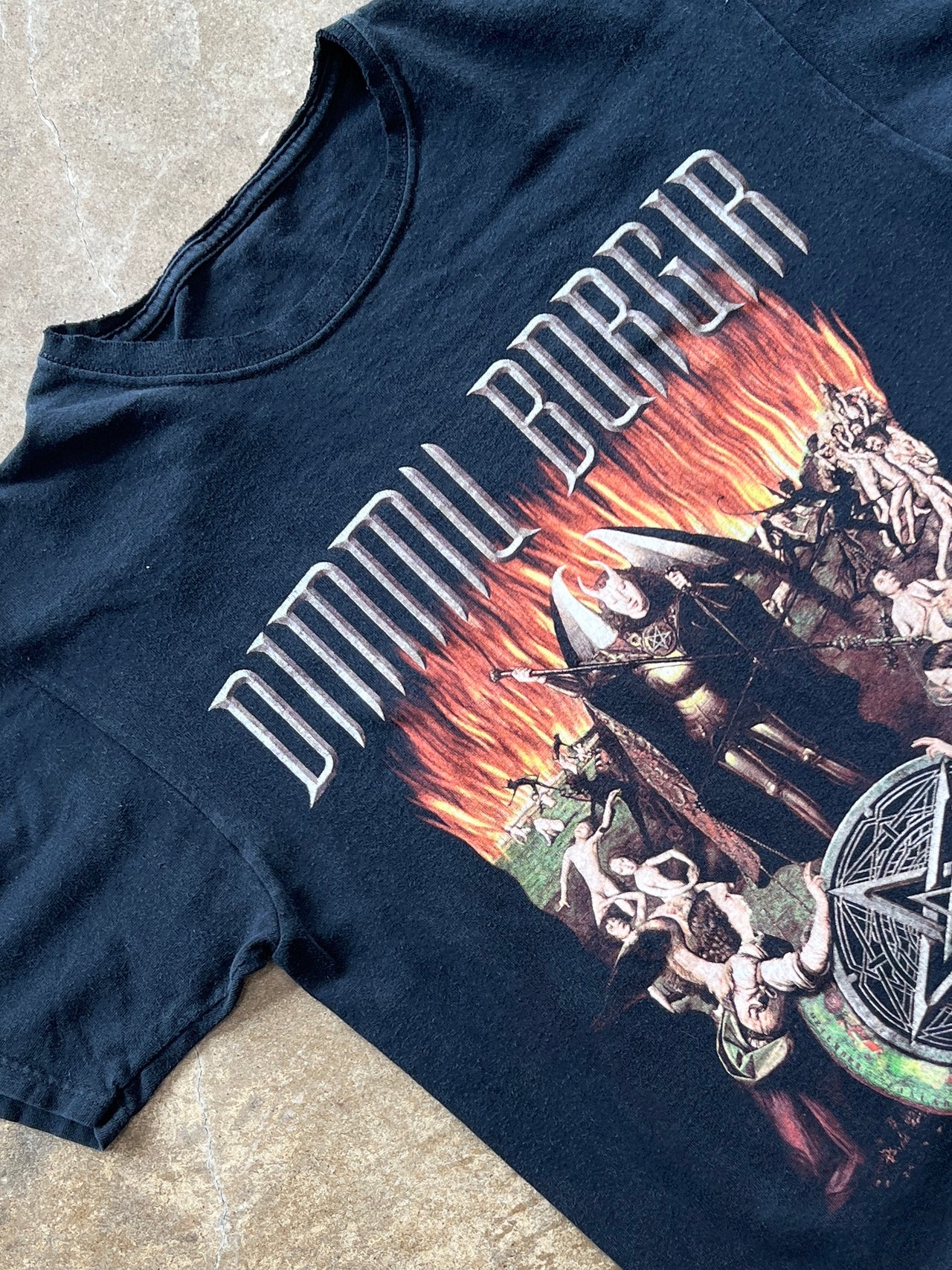 2007 Dimmu Borgir Sorte Diaboli Band Tee Cut Collar