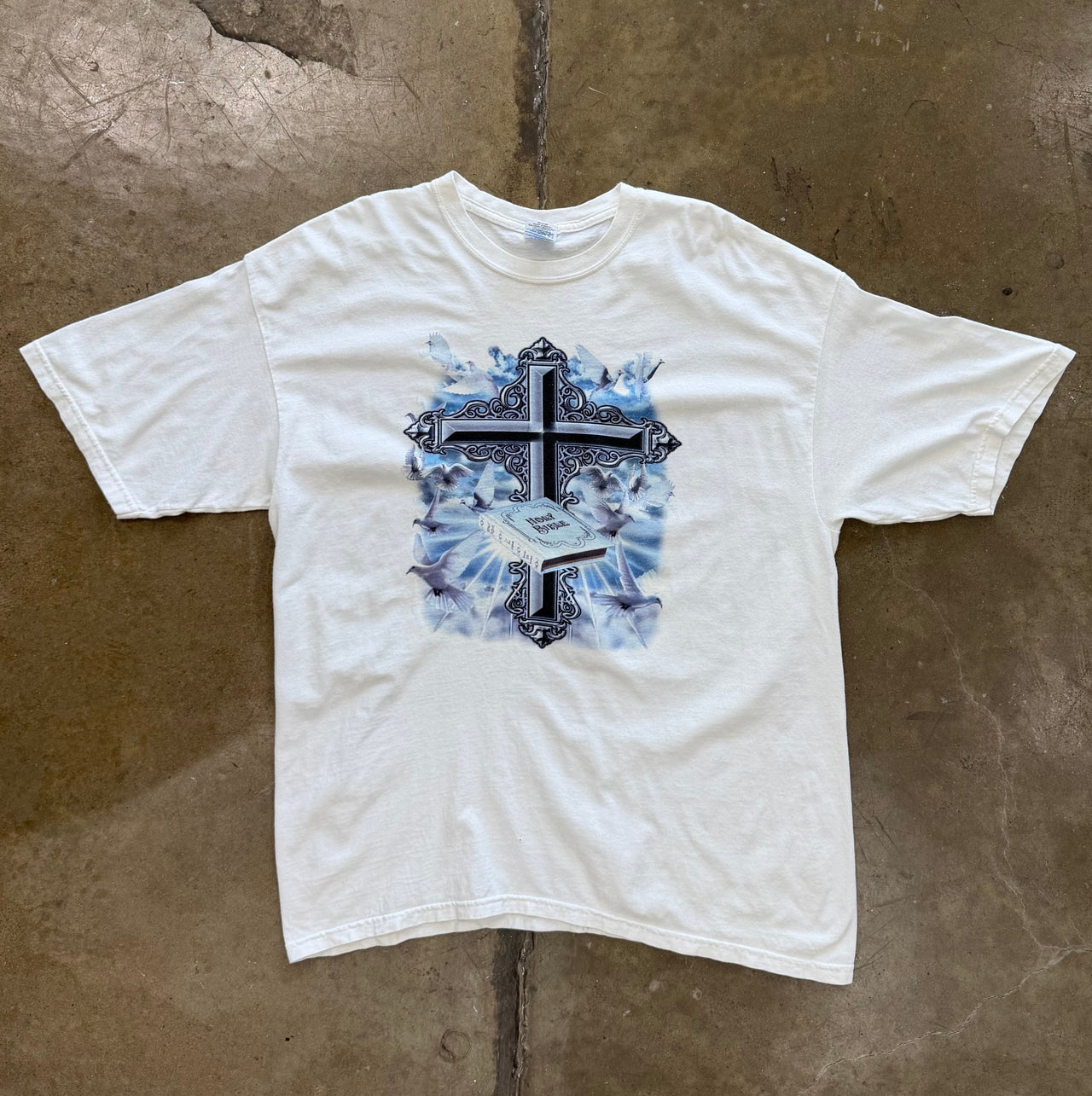 Doves in the Wind Cross Holy Bible Jesus Religious Tee