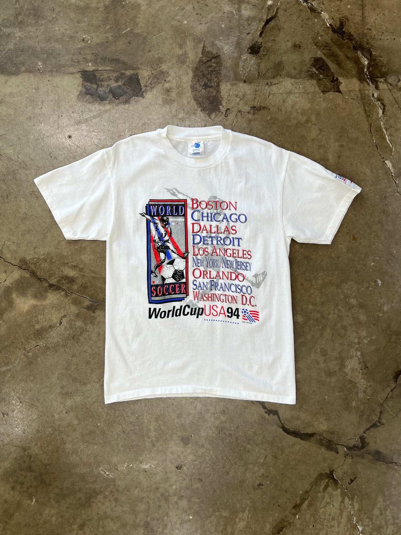 1994 World Cup USA America Soccer New York Dallas Boston Tee