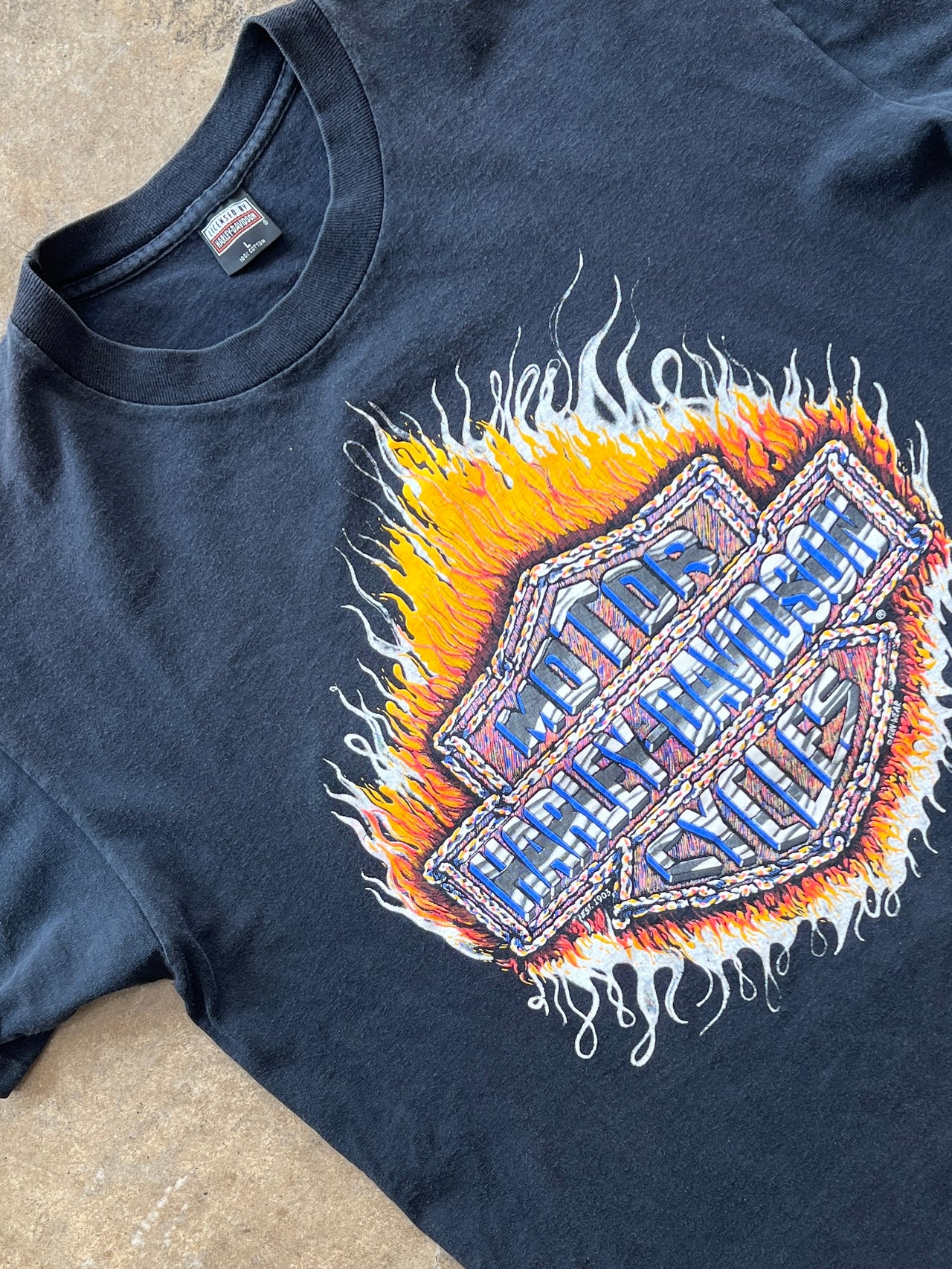 Harley Davidson Flame Fire Logo Tee