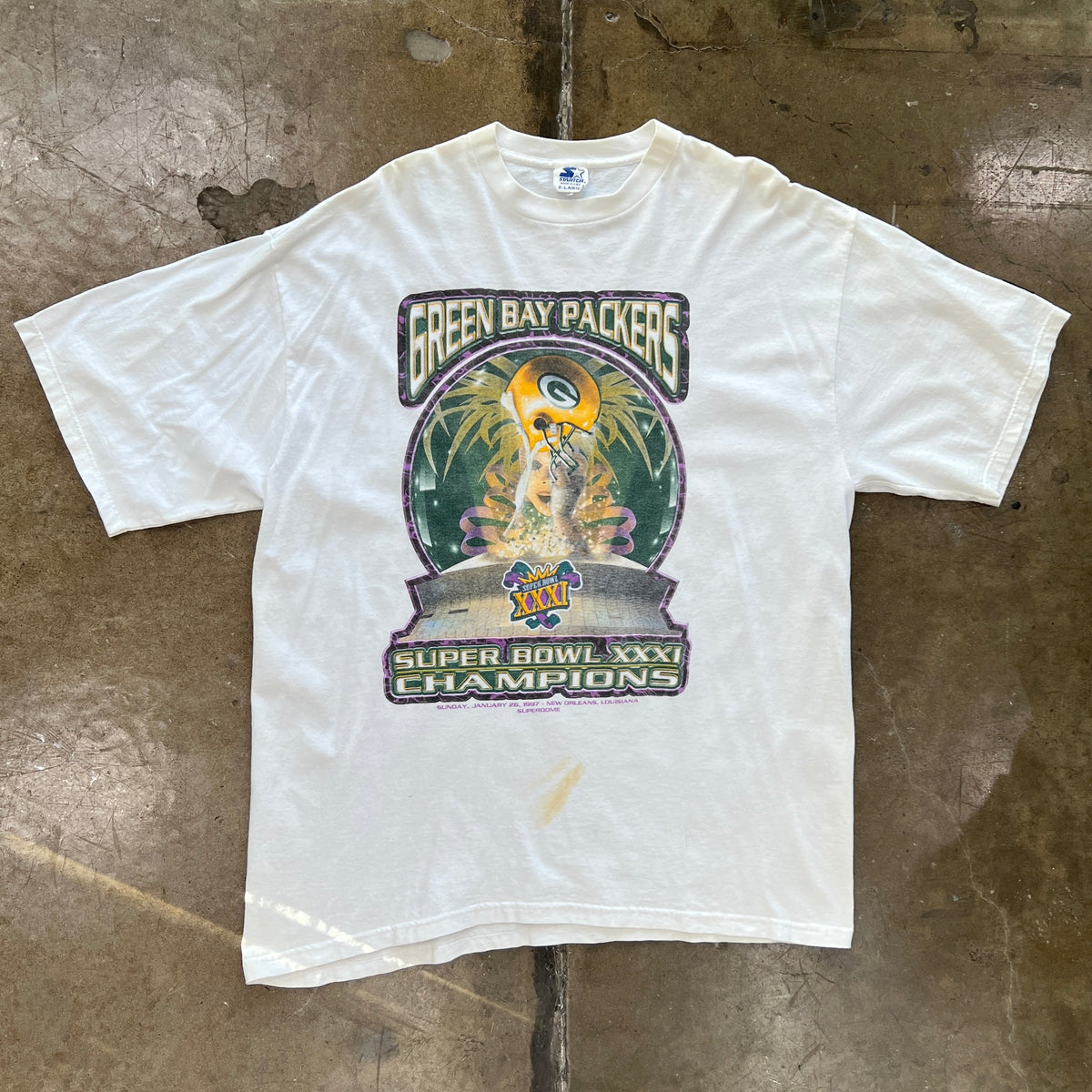 1997 Starter Green Bay Packers Super Bowl XXXI Tee