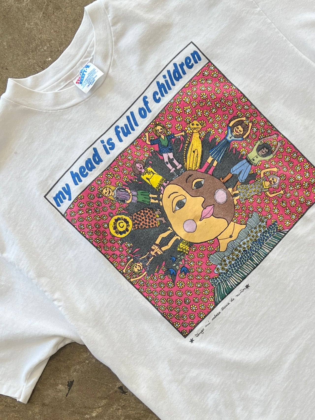 1988 My Head is Full of Children Art Single Stitch Tee