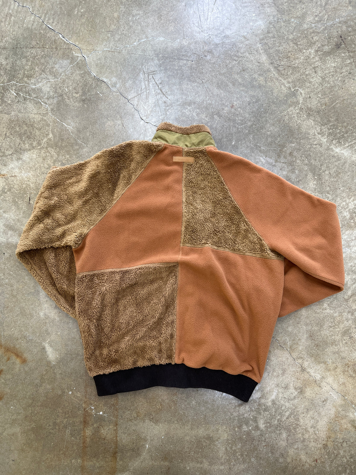 Helmut Lang Patchwork Fleece Sherpa Full Zip Jacket