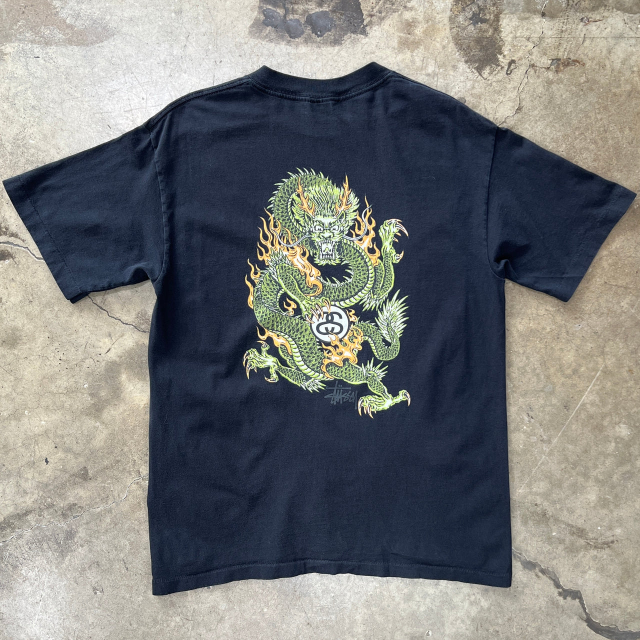 90 Stussy Dragon Flame MiUSA Tee