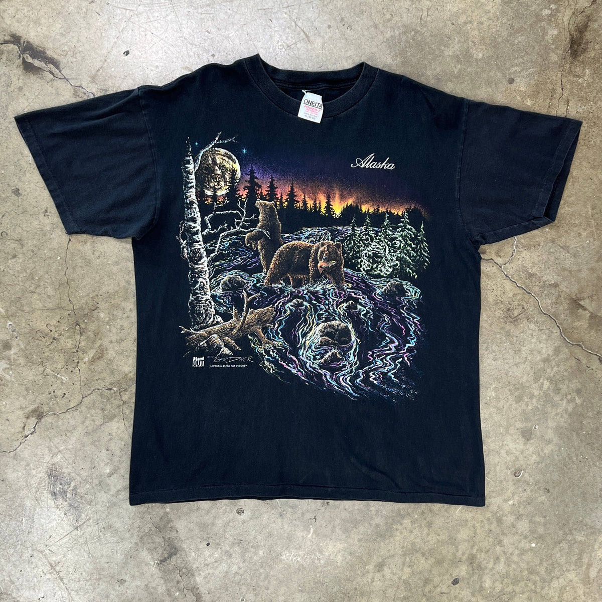 1993 Alaska Stand Out Nature Single Stitch Forrest Tee Oneita