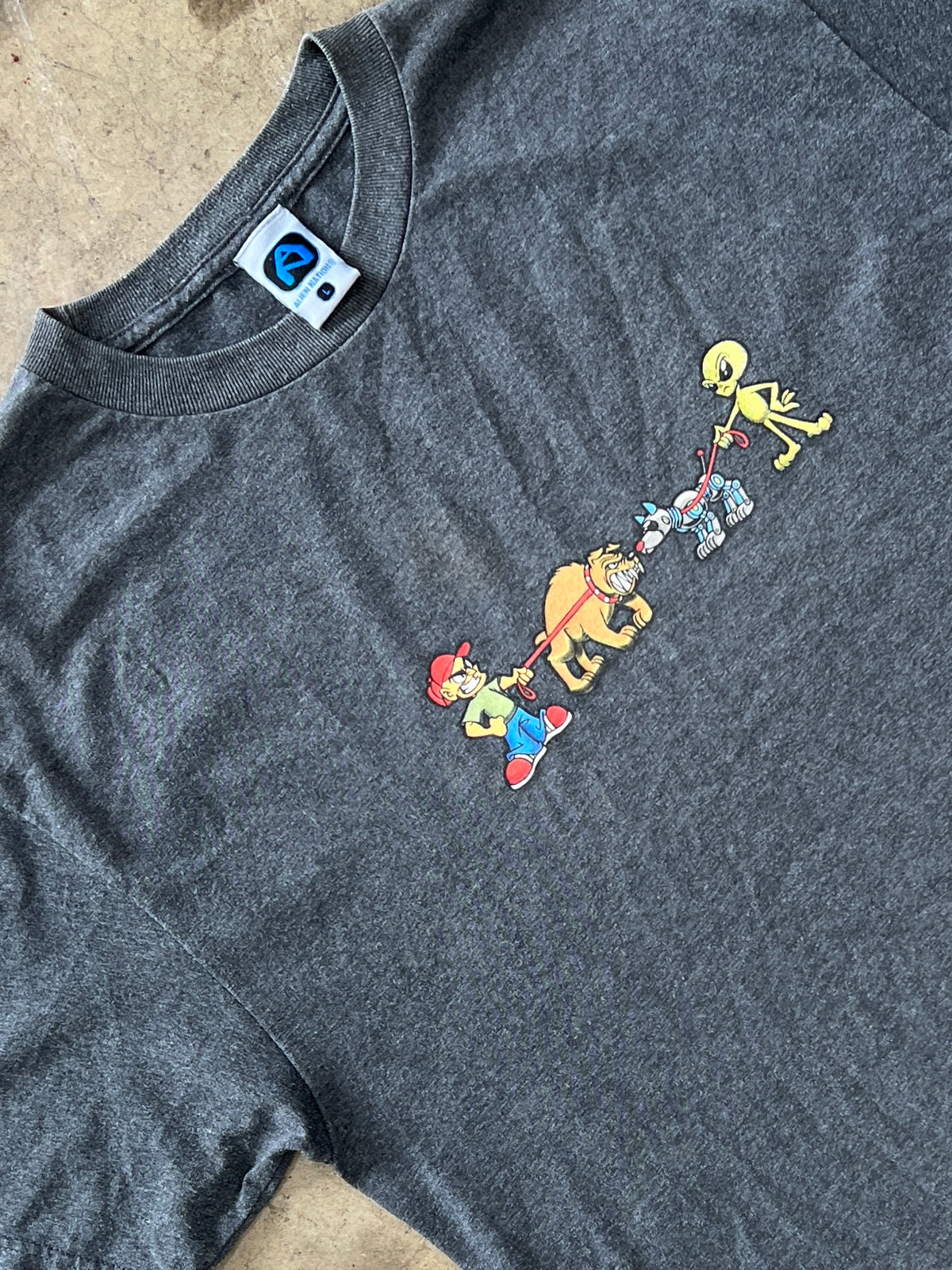 90s Alien Nation Skateboarding Alien Dog Tee