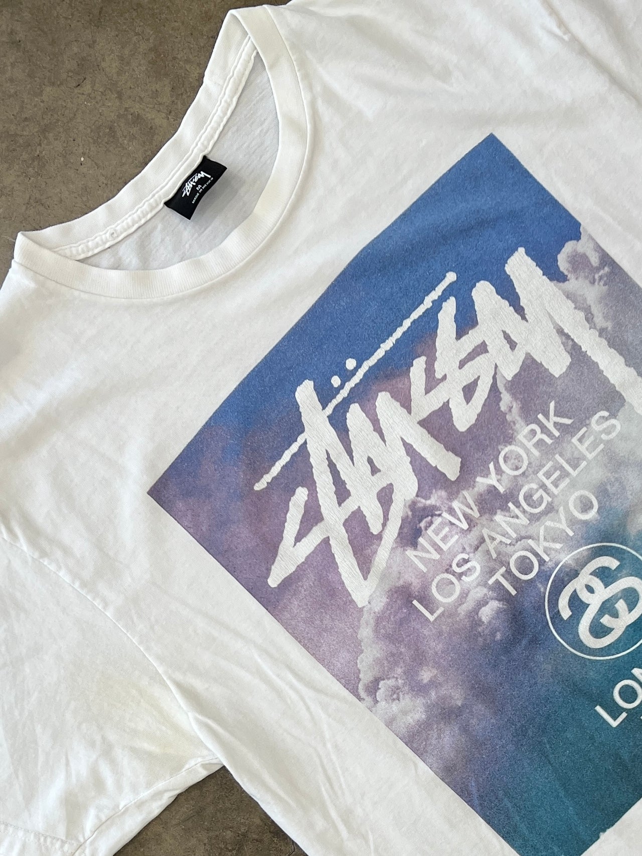 Stussy Clouds World Tour New York Paris Tee
