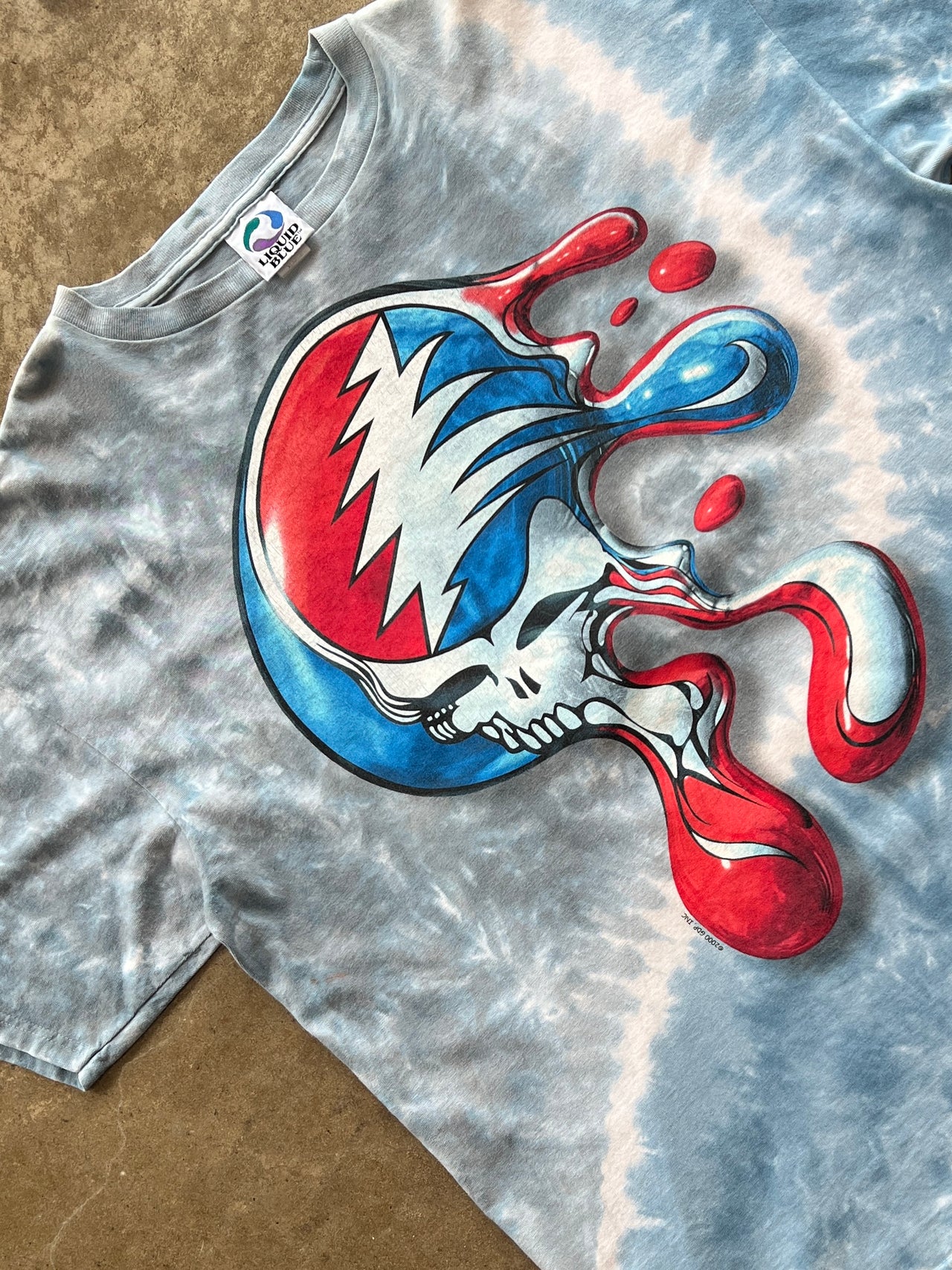 2000 Y2K Liquid Blue Grateful Dead Tie Dye Tee