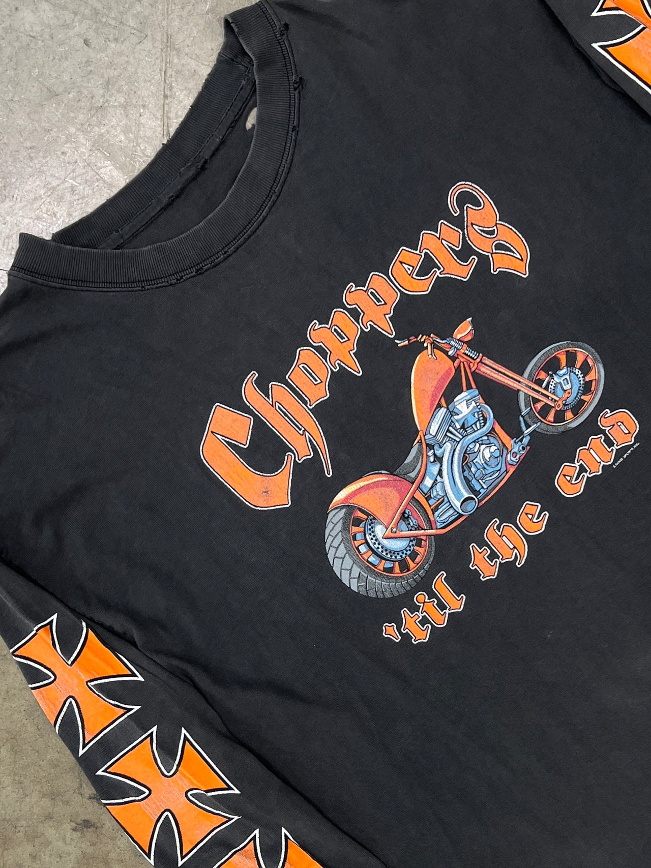 2000s Choppers Till The End Motorcycle Cross Tee