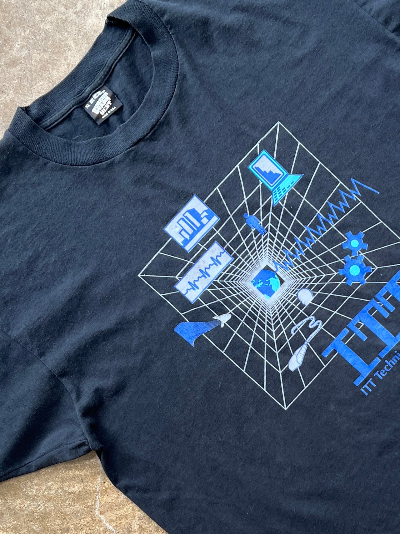 90s ITT Technical Institute Computer Tee Single Stitch Tech Tee