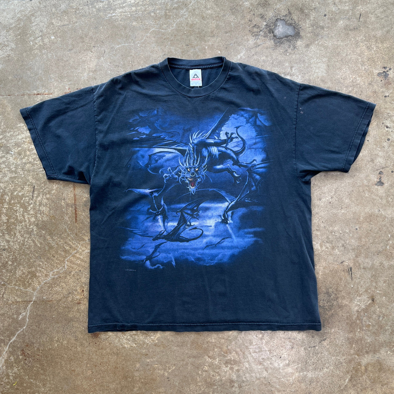Y2K 2007 Medieval Dragon Full Front Graphic Tee