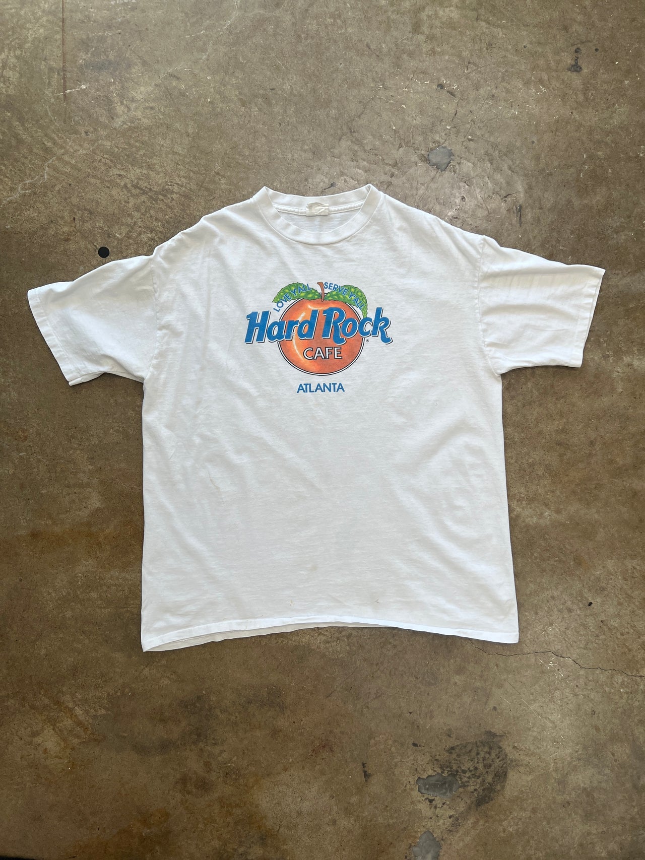 80s Hard Rock Cafe Atlanta Peach Love Y'all Single Stitch Tee