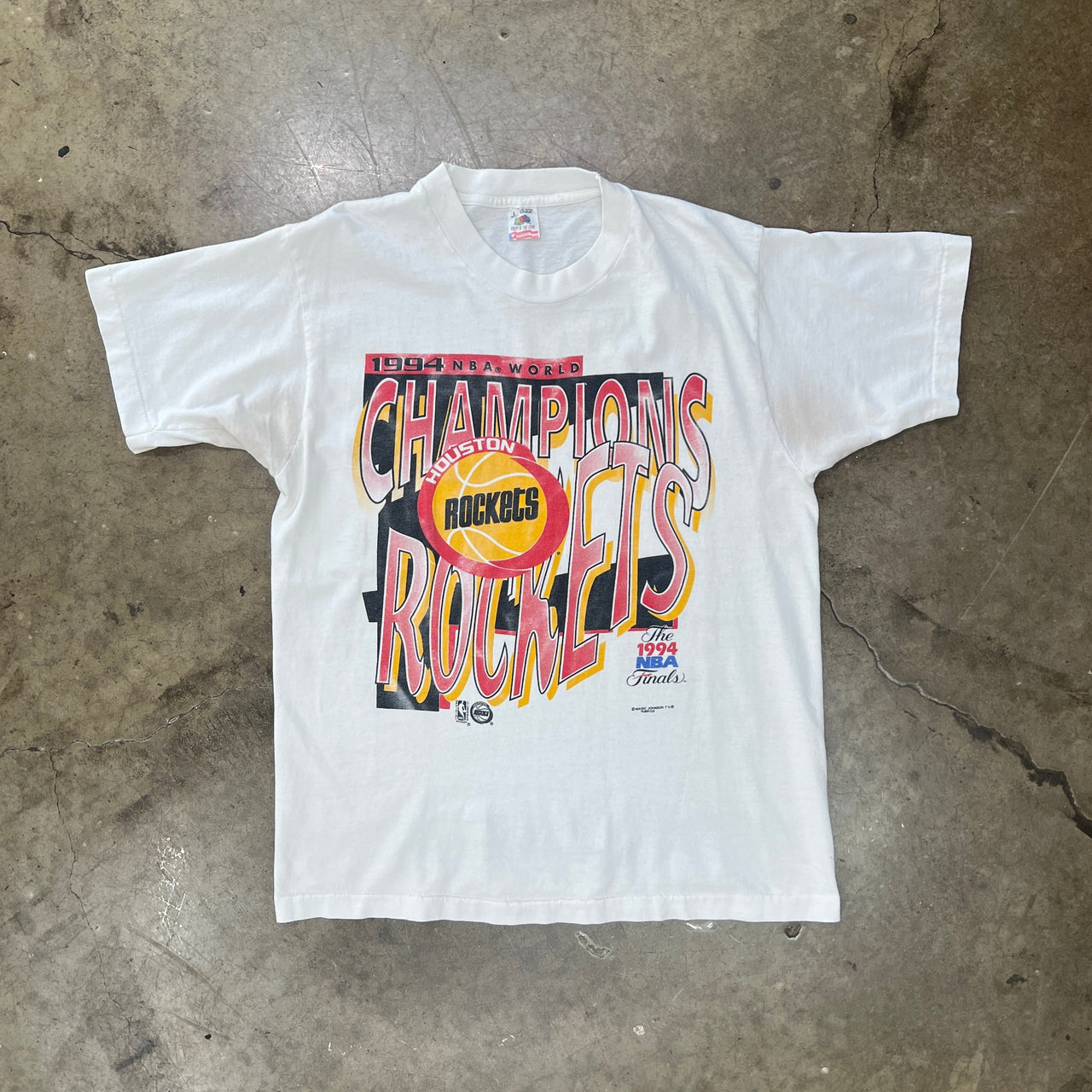 90s 1994 NBA World Champs Rockets Single Stitch Tee
