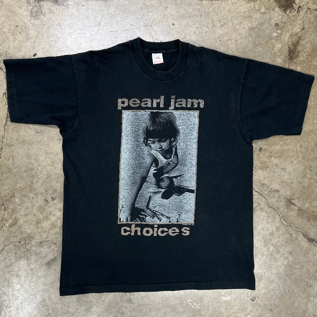 1992 Pearl Jam Choices Crayons Guns Band Tee