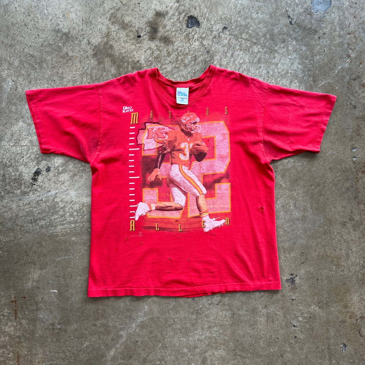1995 Marcus Allen Kansas City Chiefs Pro Player Single Stitch Tee