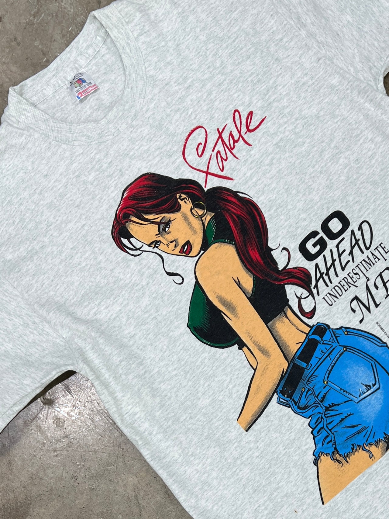 Fatale 1996 Broadway Comics Underestimate Me Single Stitch Tee