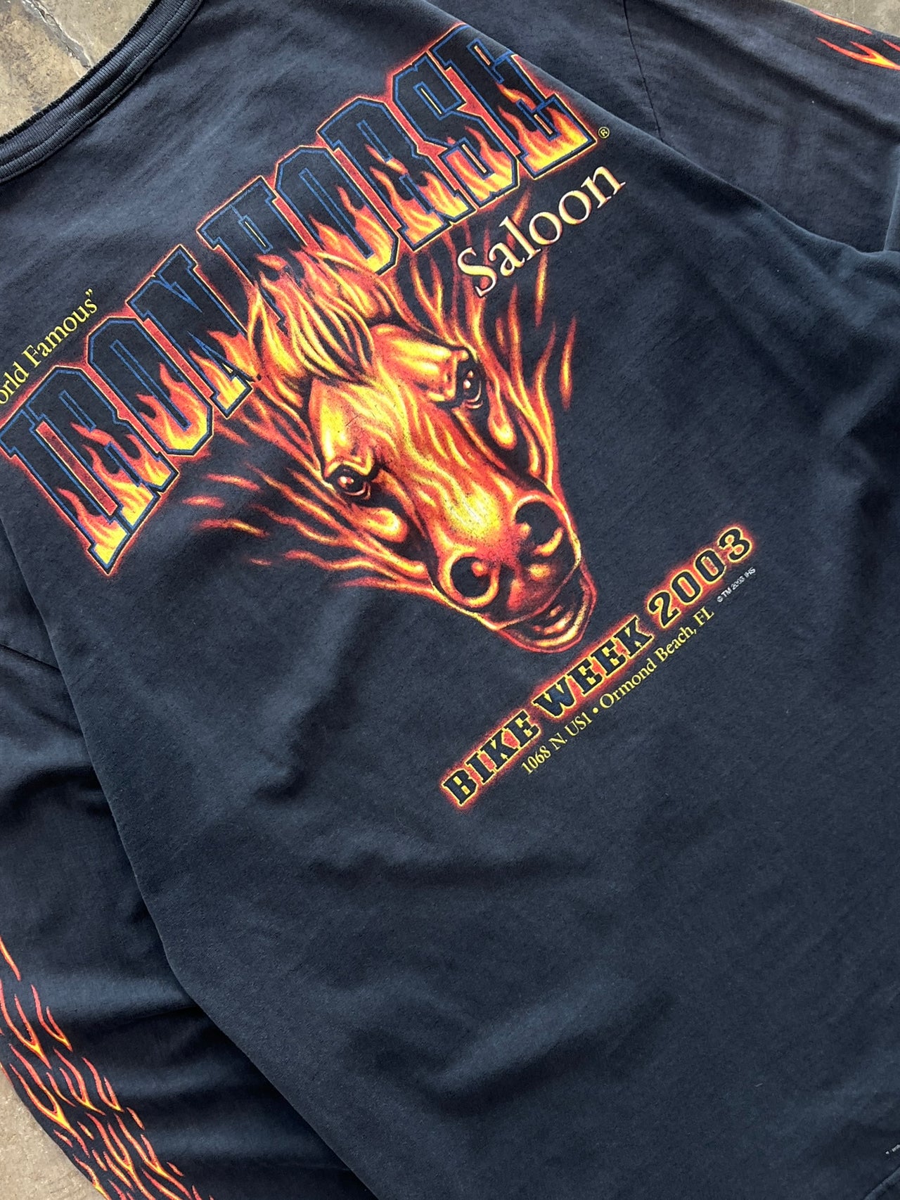2003 Iron Horse Bike Week Motorcycle Flame Sleeve Murina