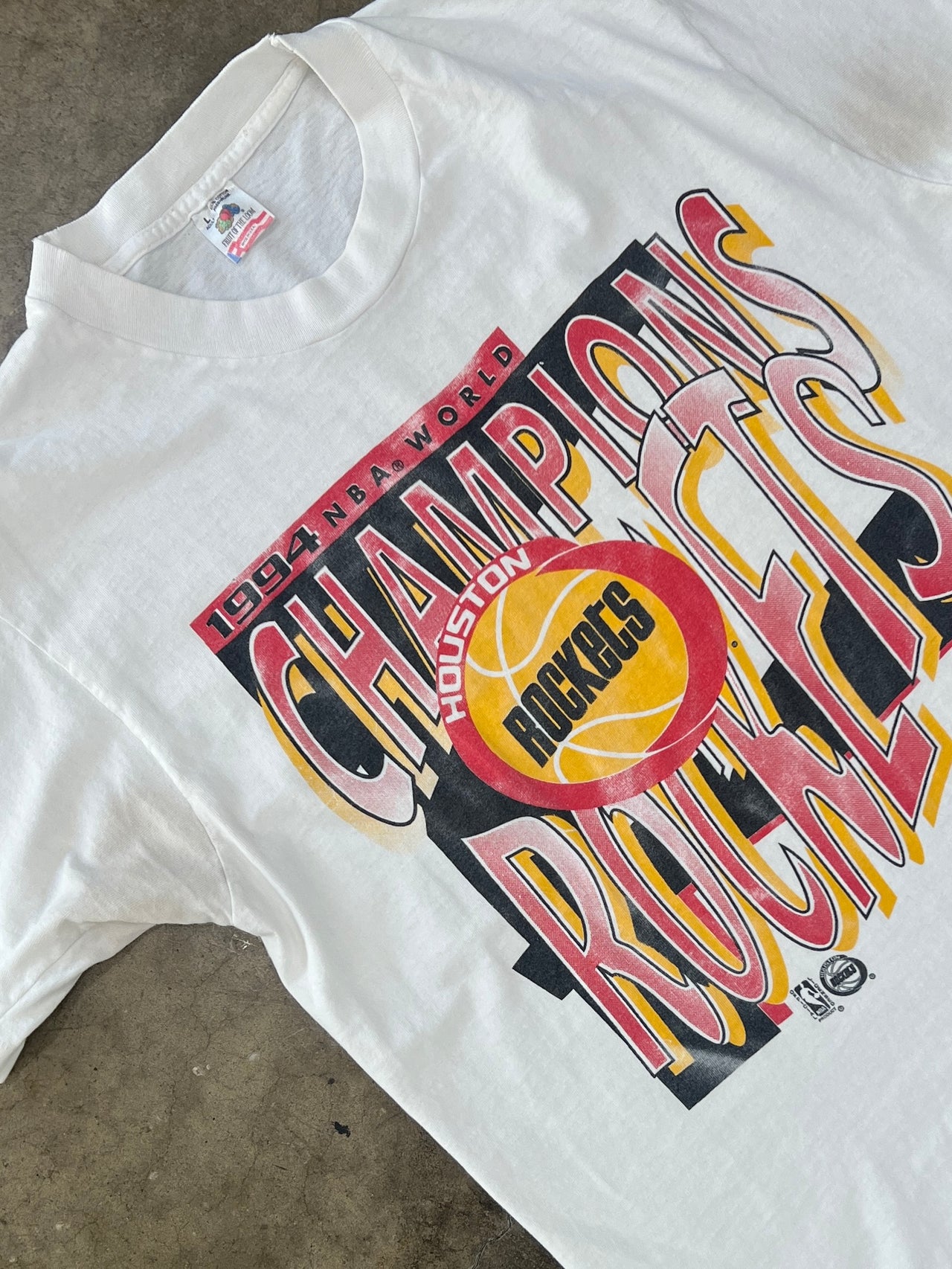 90s 1994 NBA World Champs Rockets Single Stitch Tee