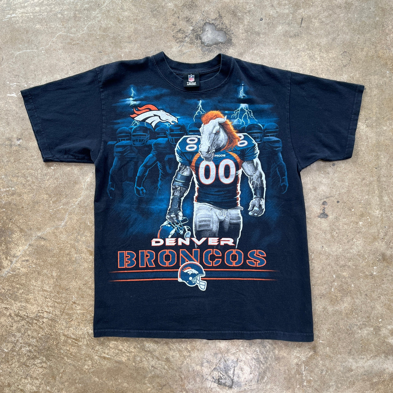 90s NFL Denver Broncos Lightning Football Tee