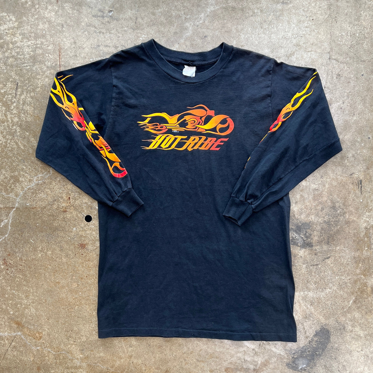 1998 Hot Ride Flame Motorcycle Single Stitch Flame Long Sleeve