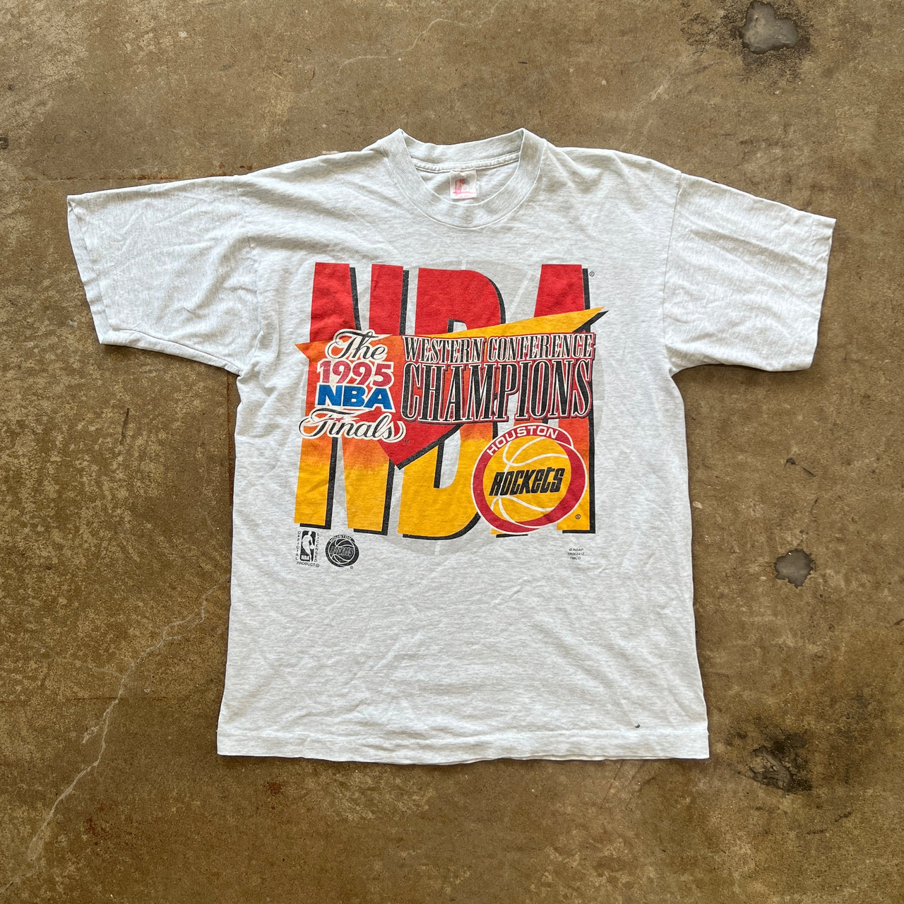 1995 NBA Western Conference Champs Houston Rockets Single Stitch Tee
