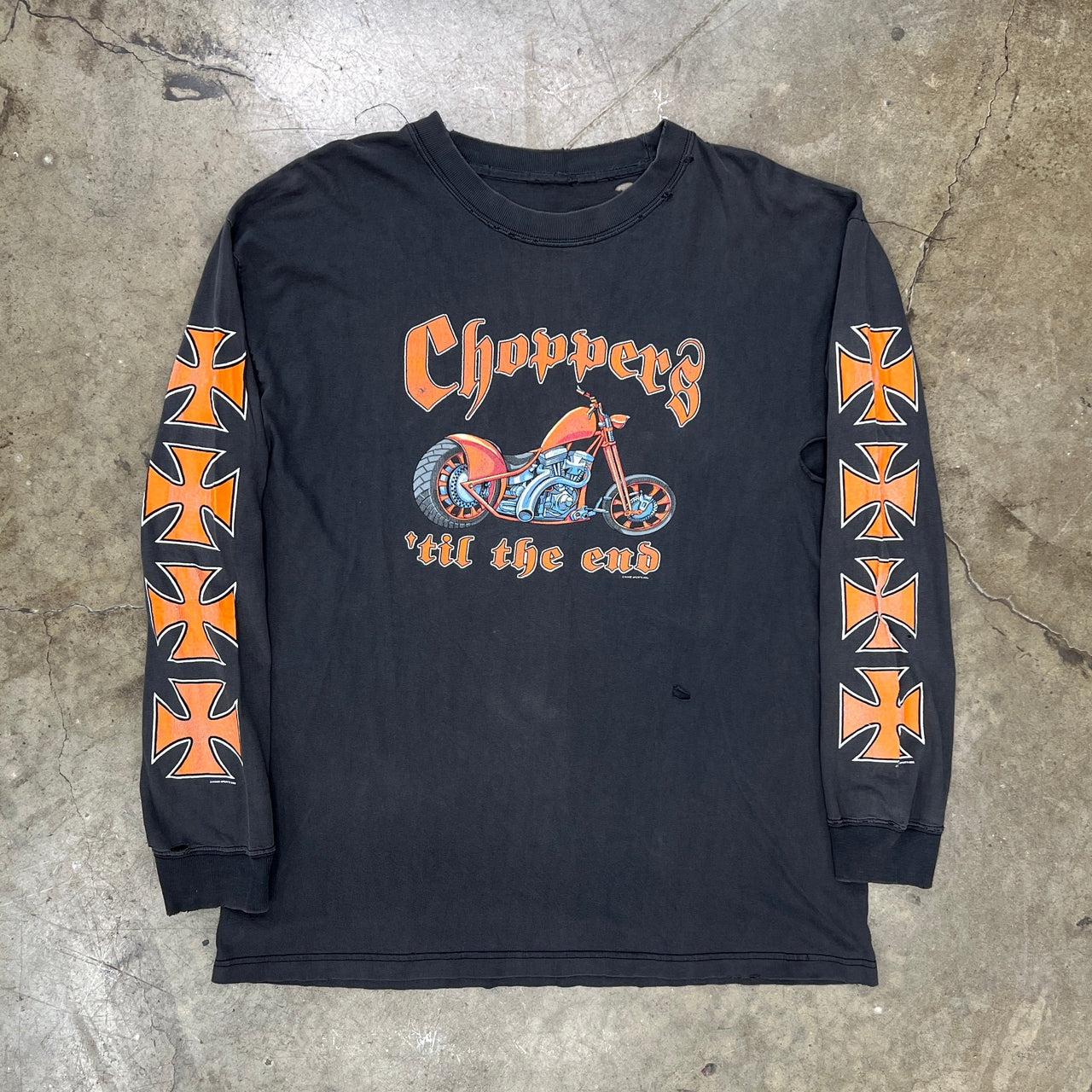 2000s Choppers Till The End Motorcycle Cross Tee