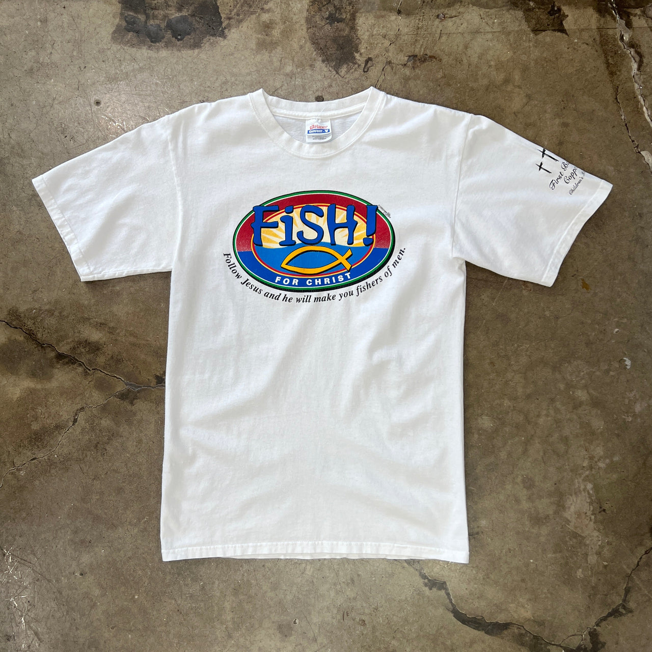 2003 Y2K Fish for Christ Follow Jesus Religious Tee