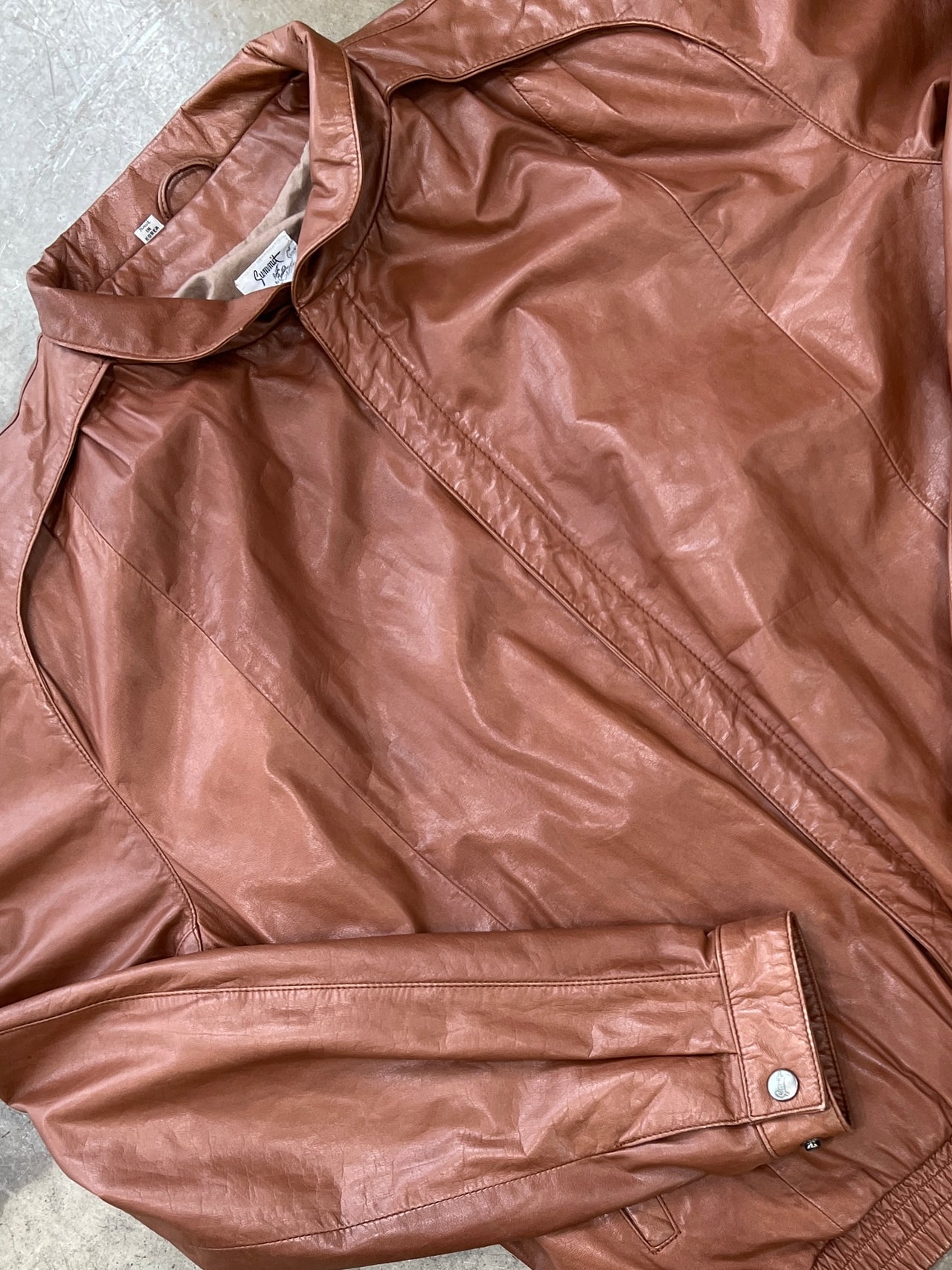 Summit Leather Zip Up Jacket
