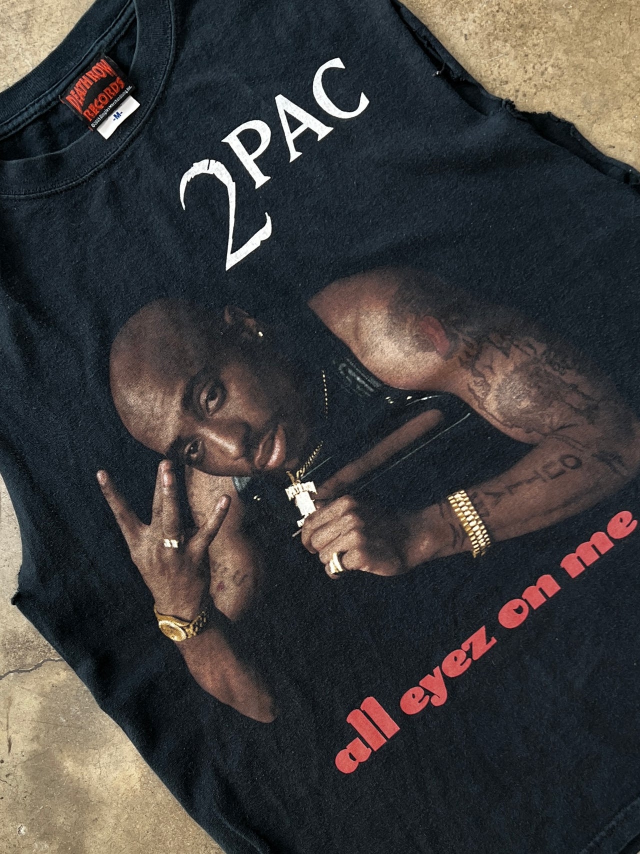 Tupac All Eyes On Me Death Row Cut Sleeve Tee