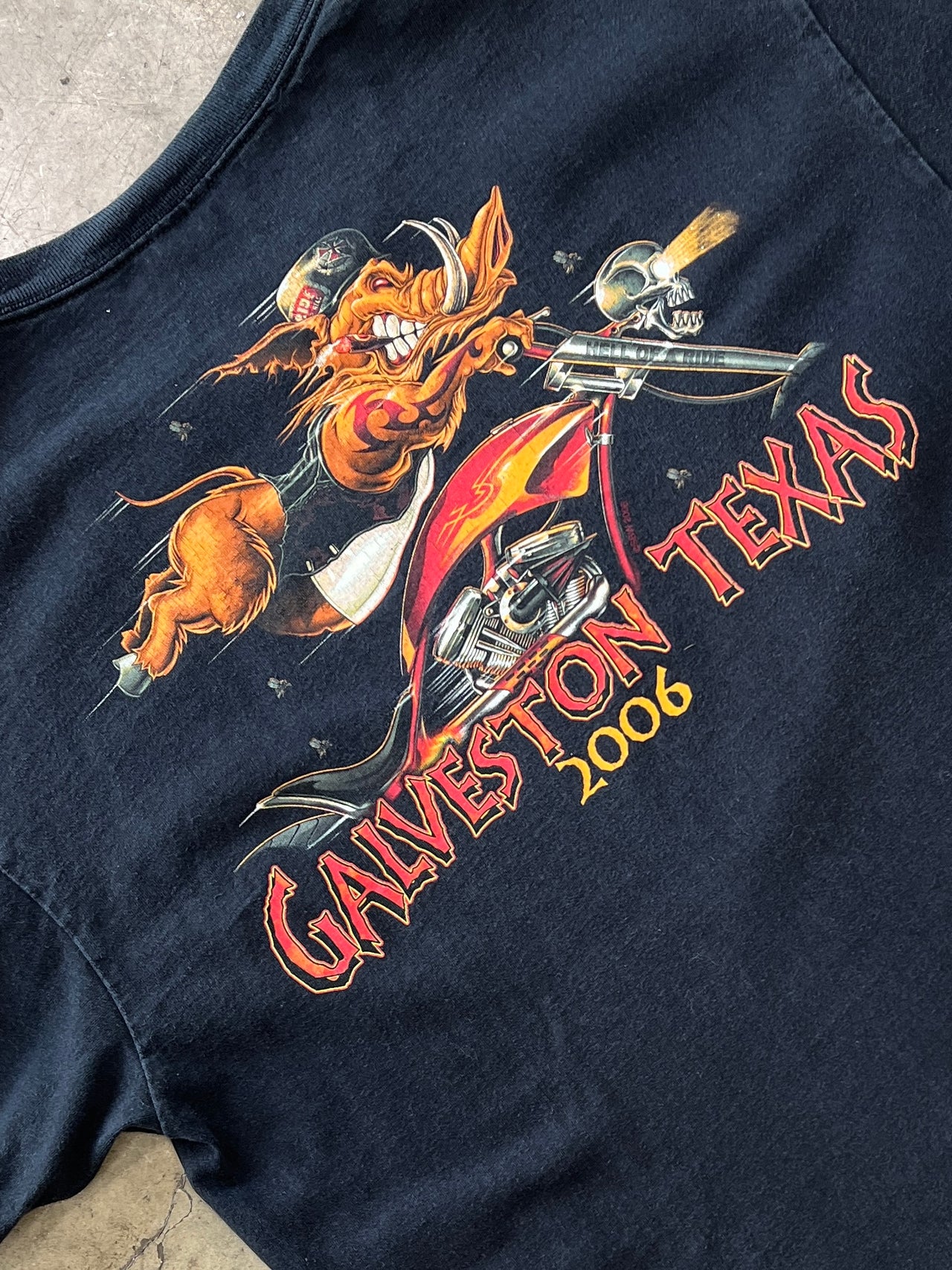 2006 Galveston Texas Motorcycle Cross Tee