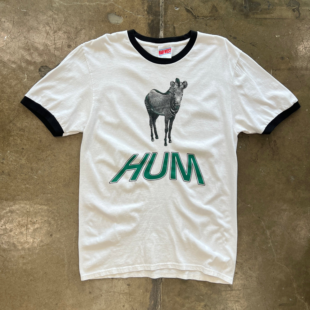 HUM You'd Prefer Astronaut Zebra Ringer Band Tee