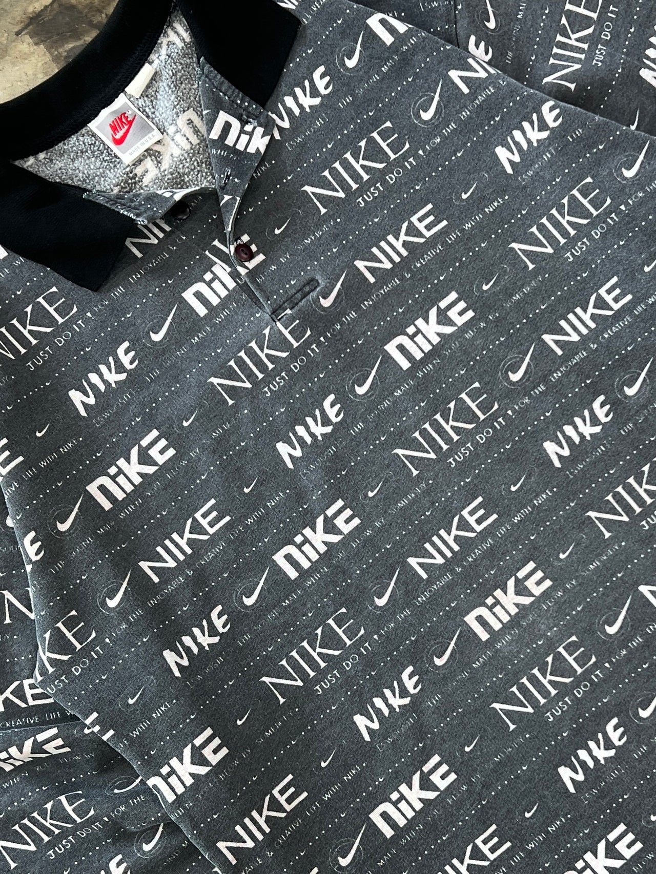 Nike Color Block Button Up Polo Rugby Long Sleeve