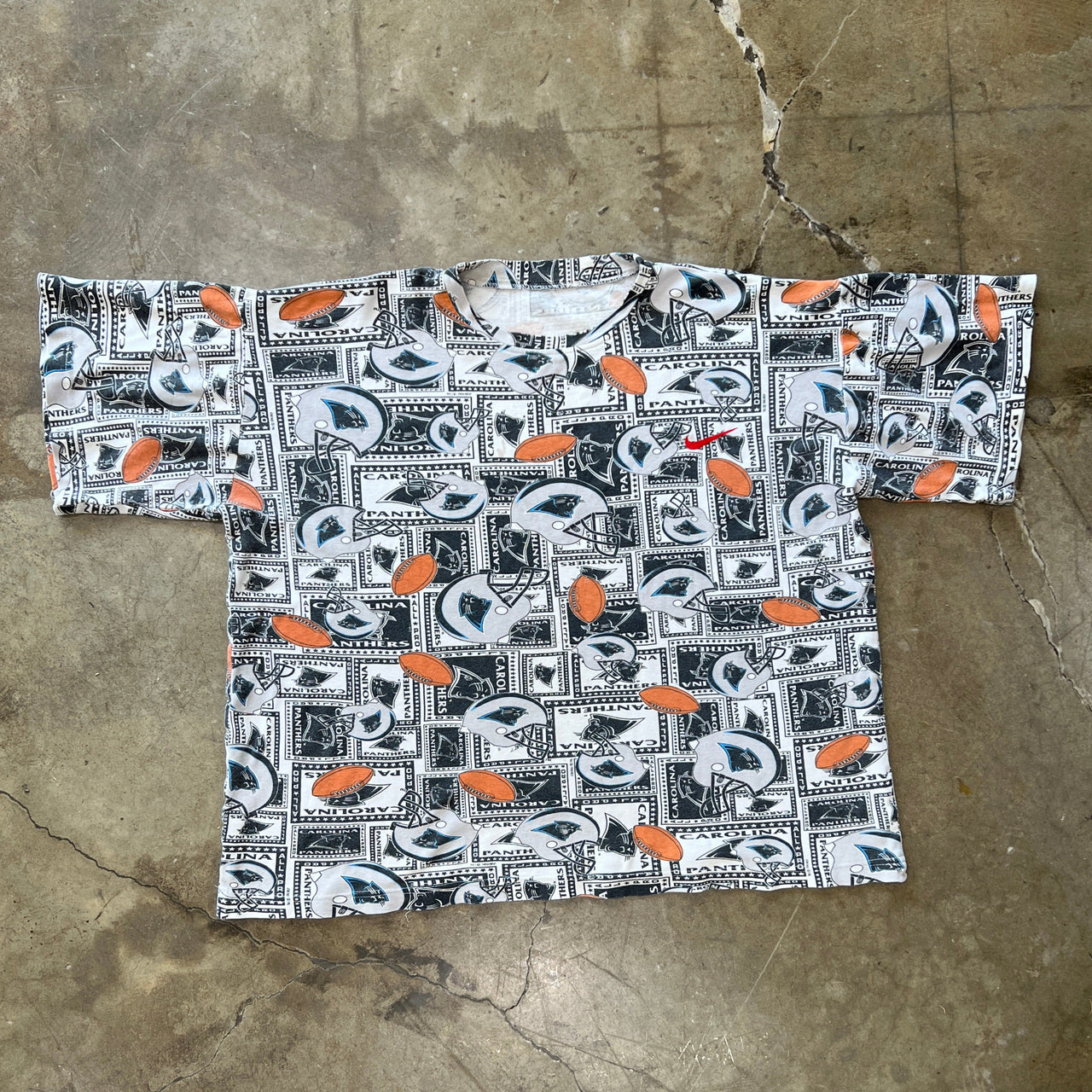 90s Nike AOP Carolina Panthers Football Single Stitch Tee