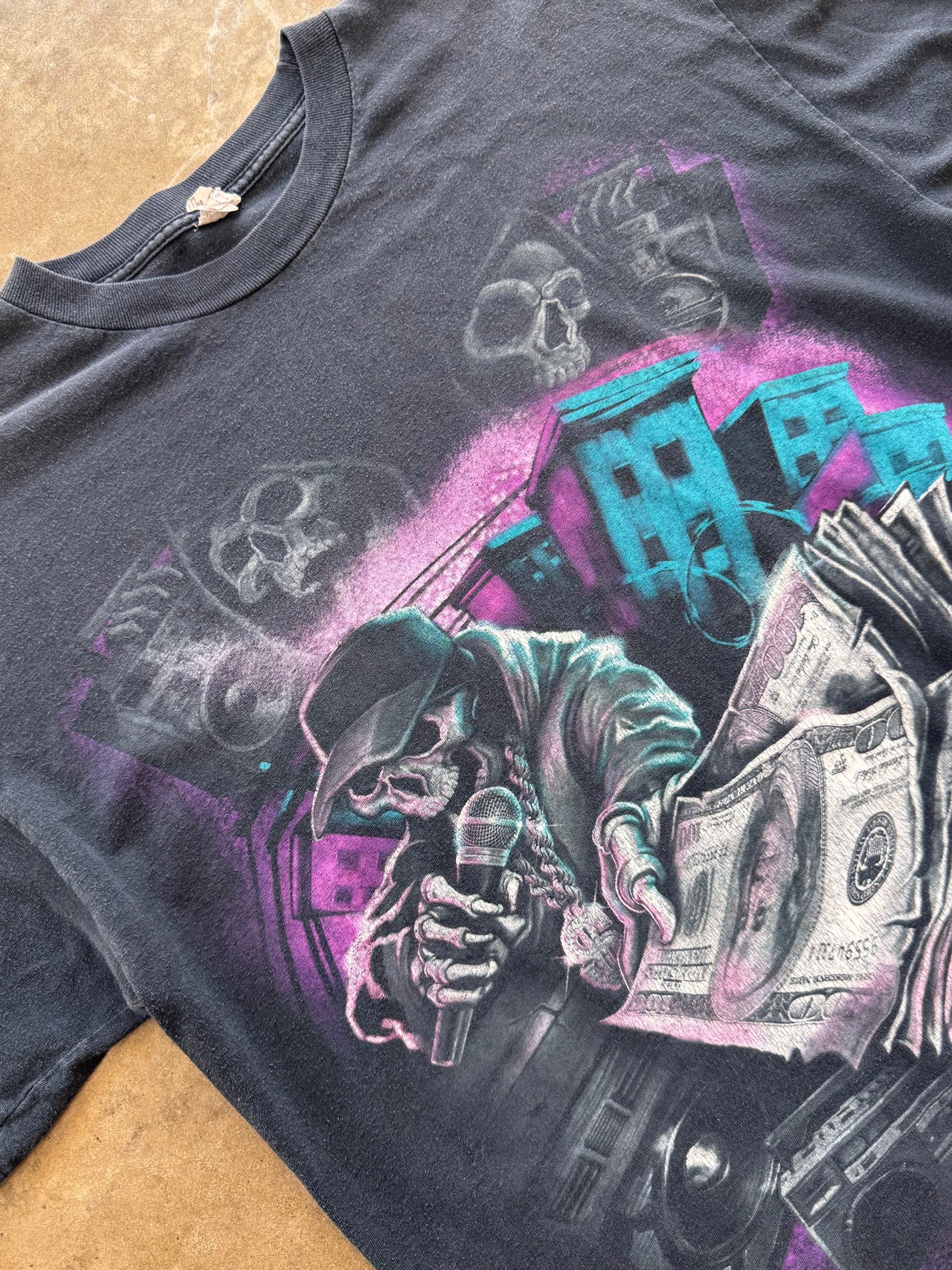 Skeleton Money Rap Grim Reaper Tee