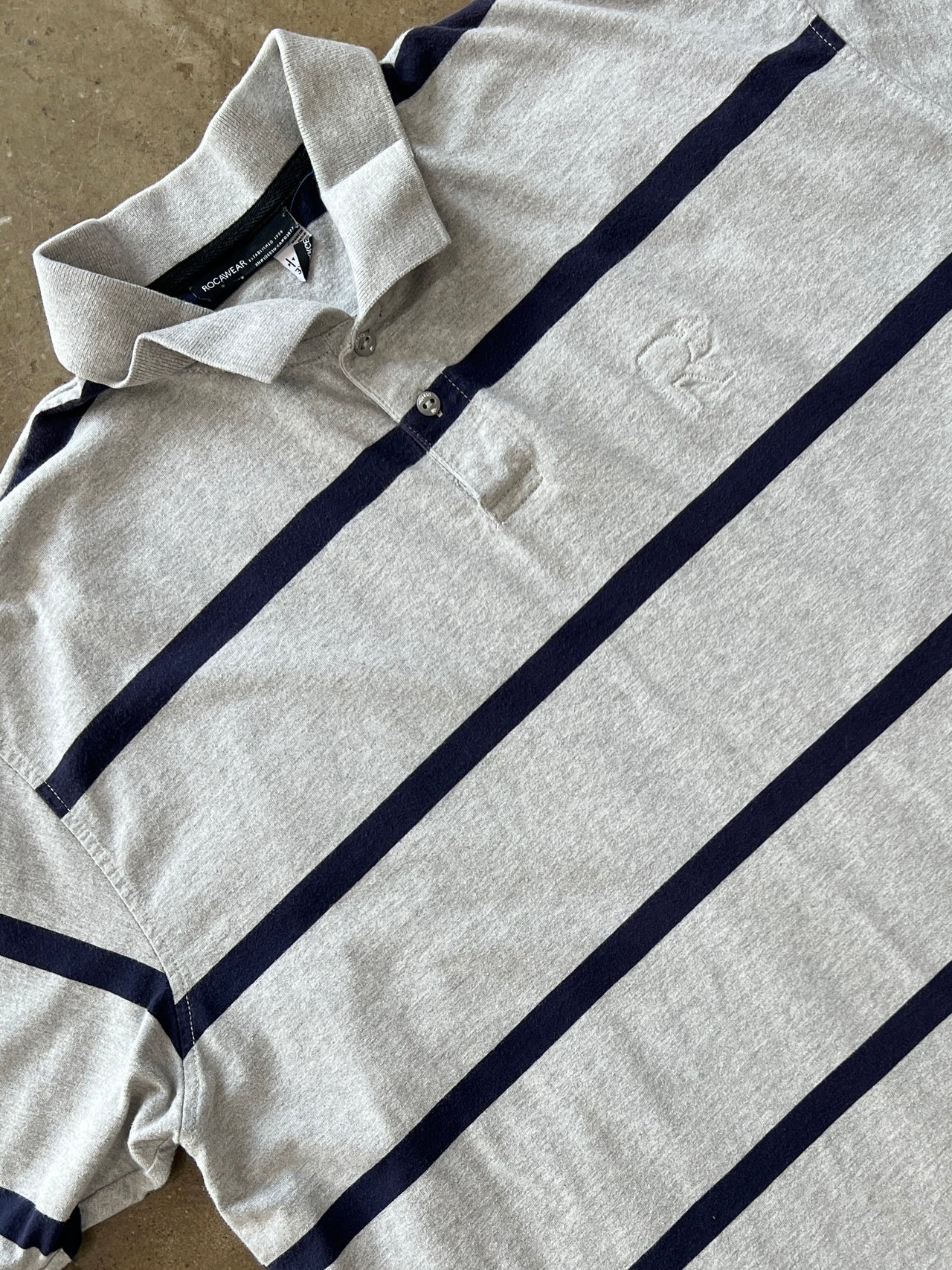 Y2k 2000 Rocawear Logo Stripe Polo Shirt