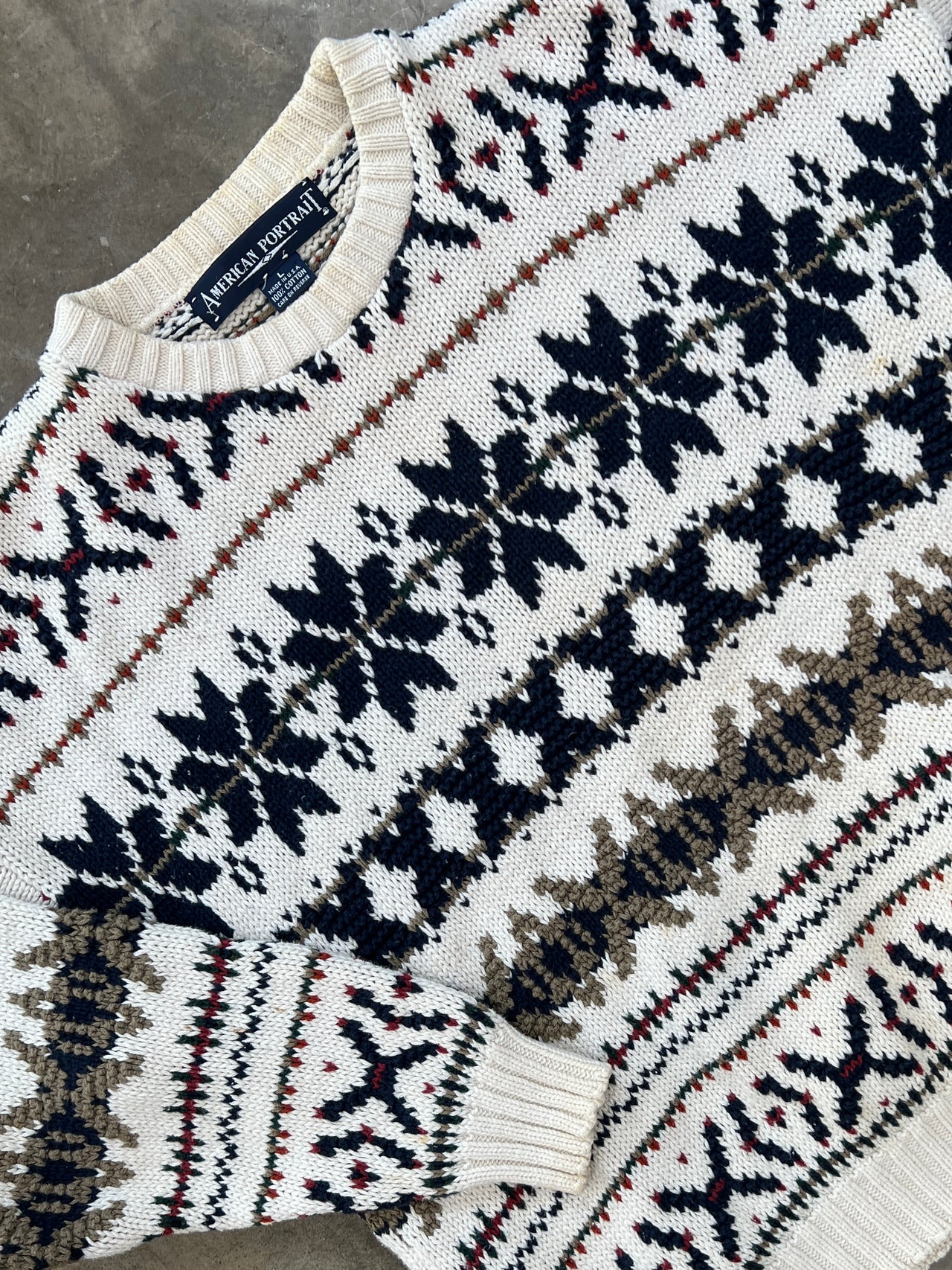 90s American Portrait Knit Sweater