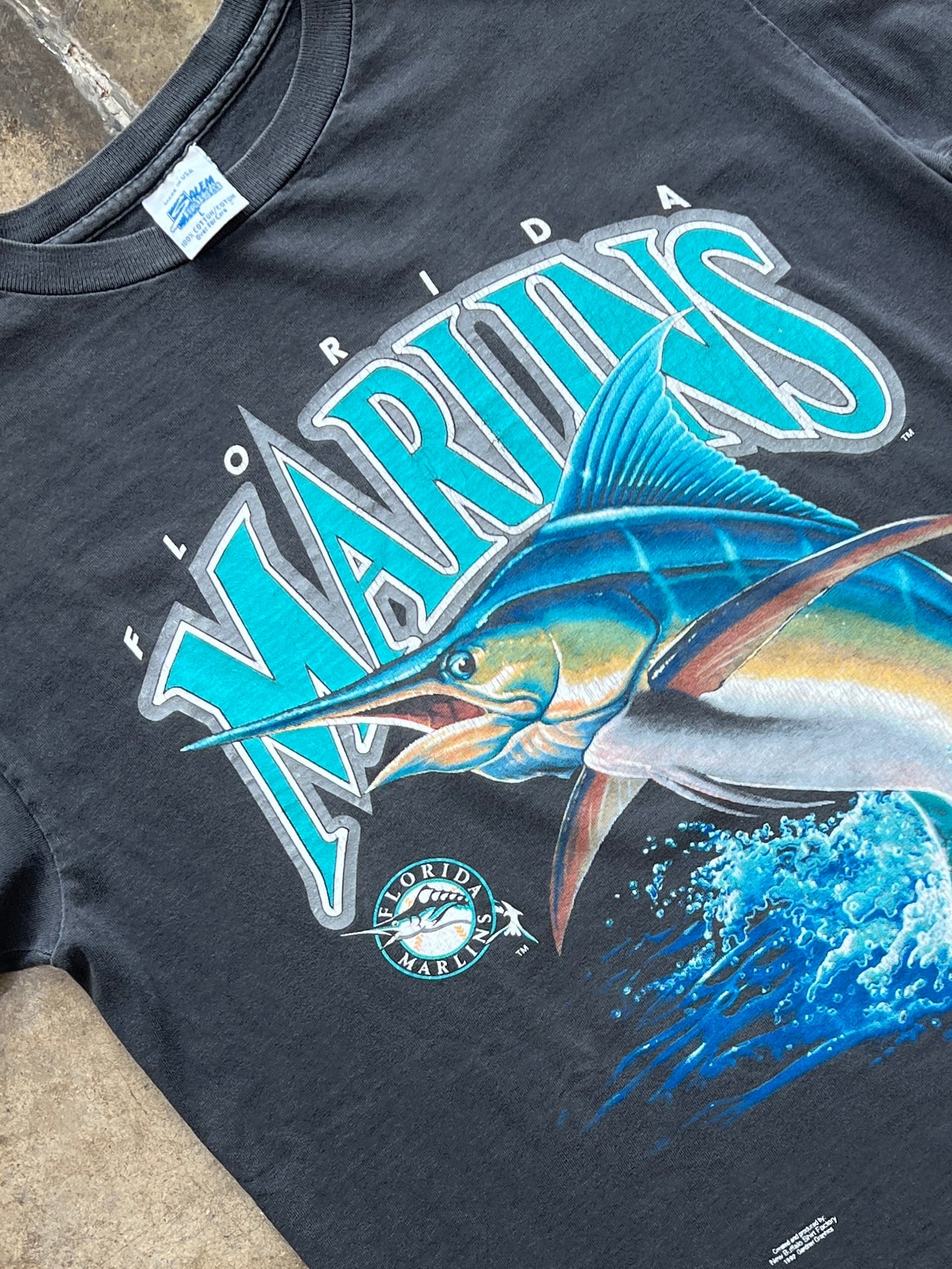 1992 MLB Florida Marlins Salem Baseball Tee