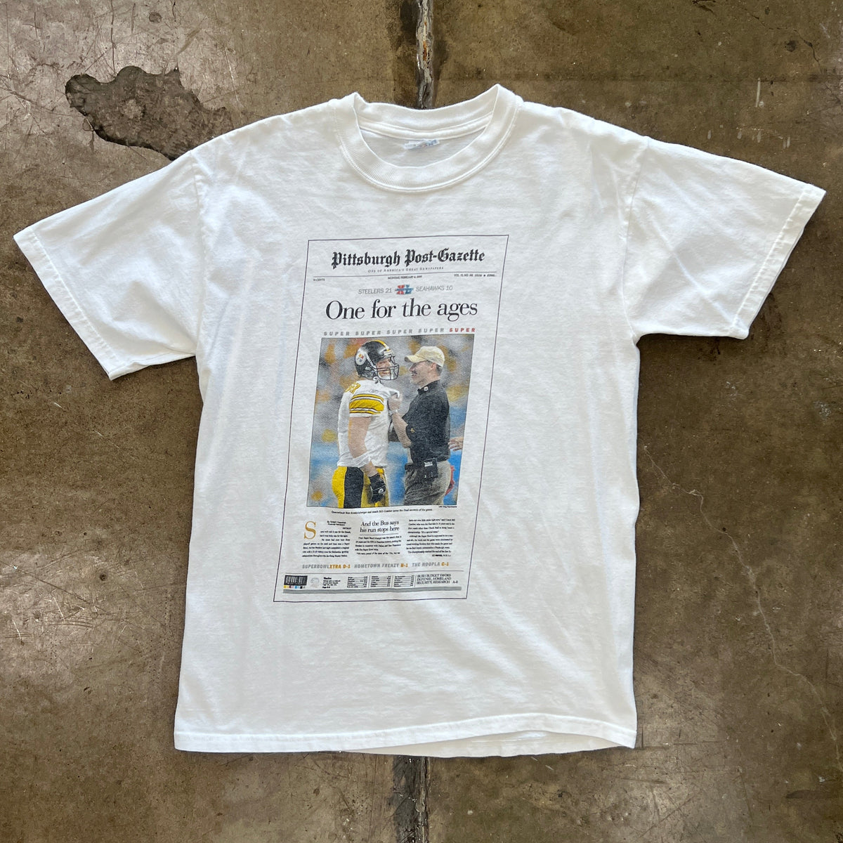 2006 Super Bowl Pittsburgh Steelers Newspaper Ben Roethlisberger Tee