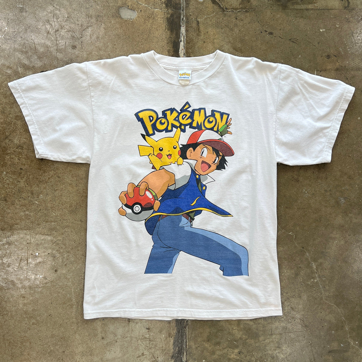 1999 Pokemon Ash Ketchum Pikachu Anime Tee