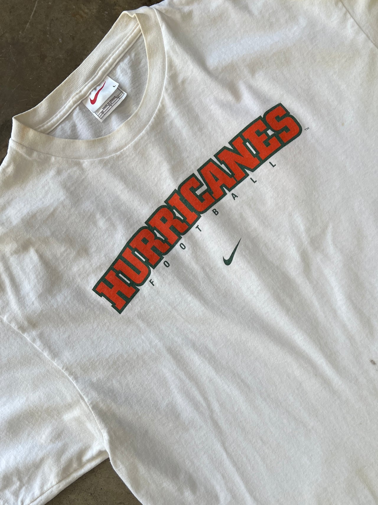 Y2k Early 2000s Nike Miami Hurricanes Tee Large