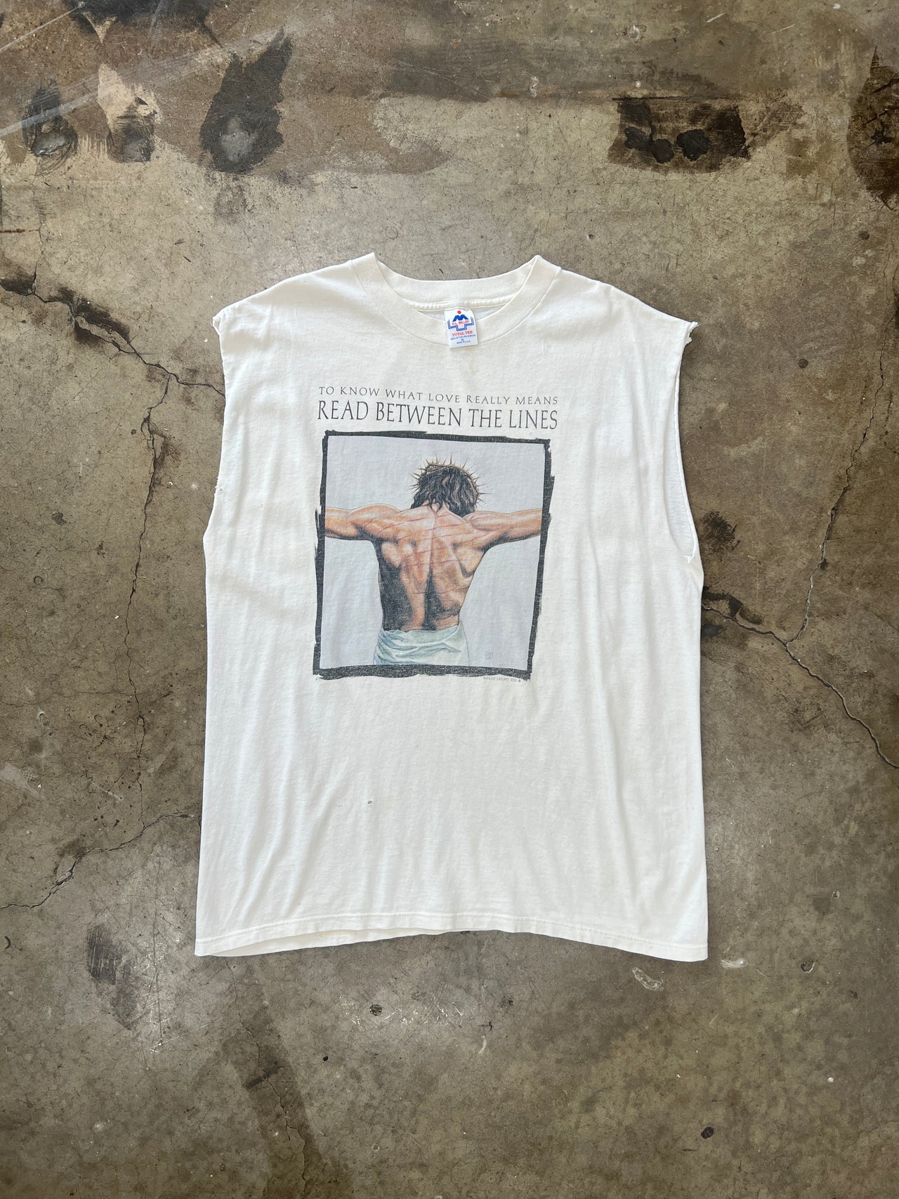 Religious Jesus Read Between the Lines Cut Sleeve Tee
