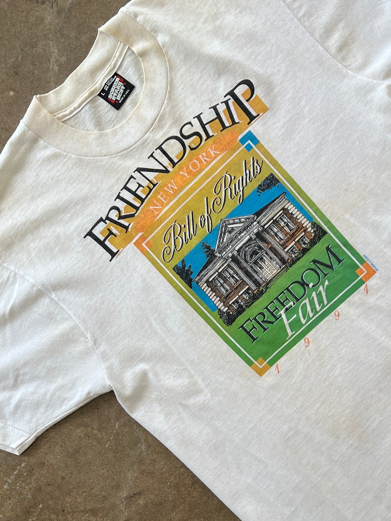 1991 Bill of Rights Freedom America Historical Single Stitch Tee