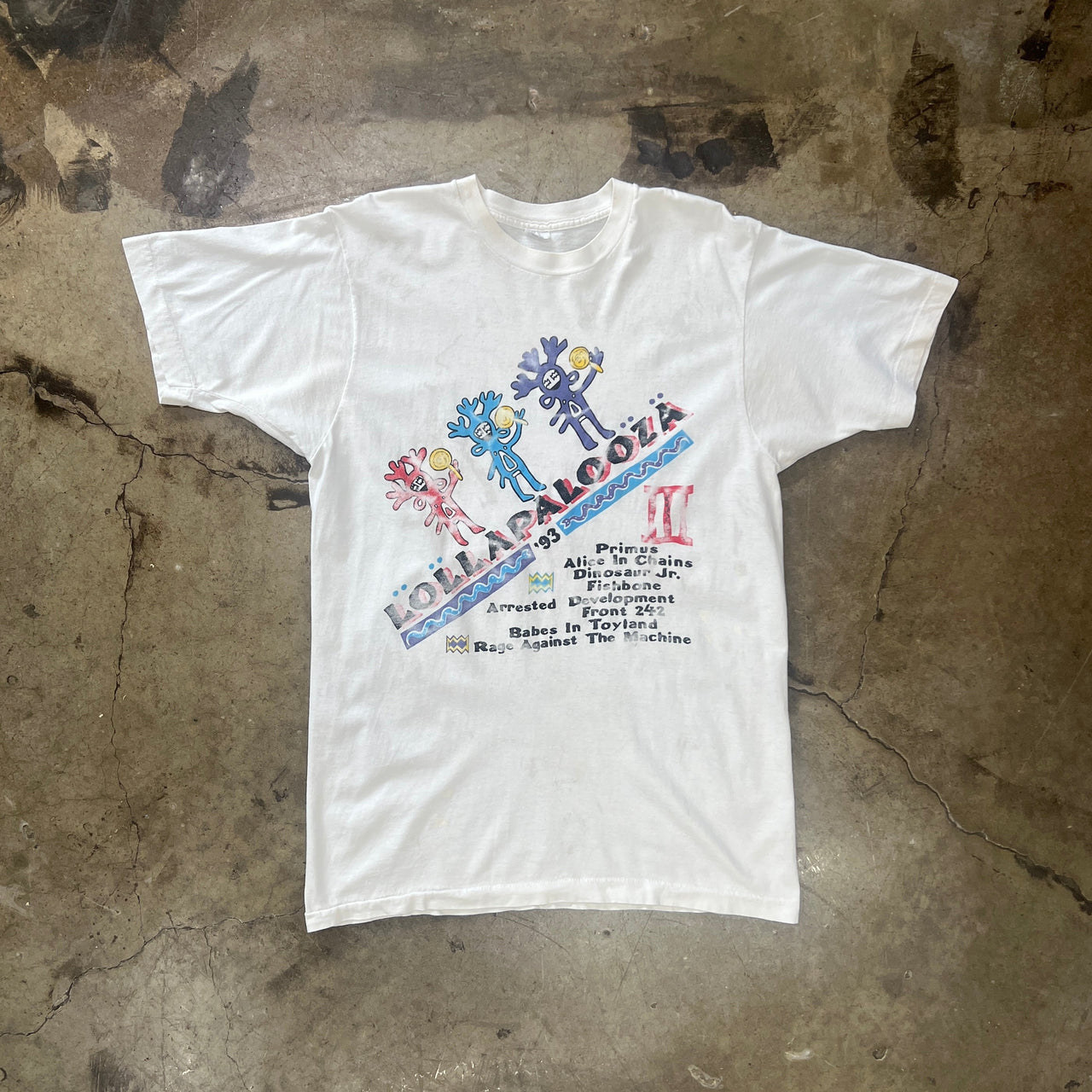 1993 Lollapalooza Alice in Chains Primus Faded Tee