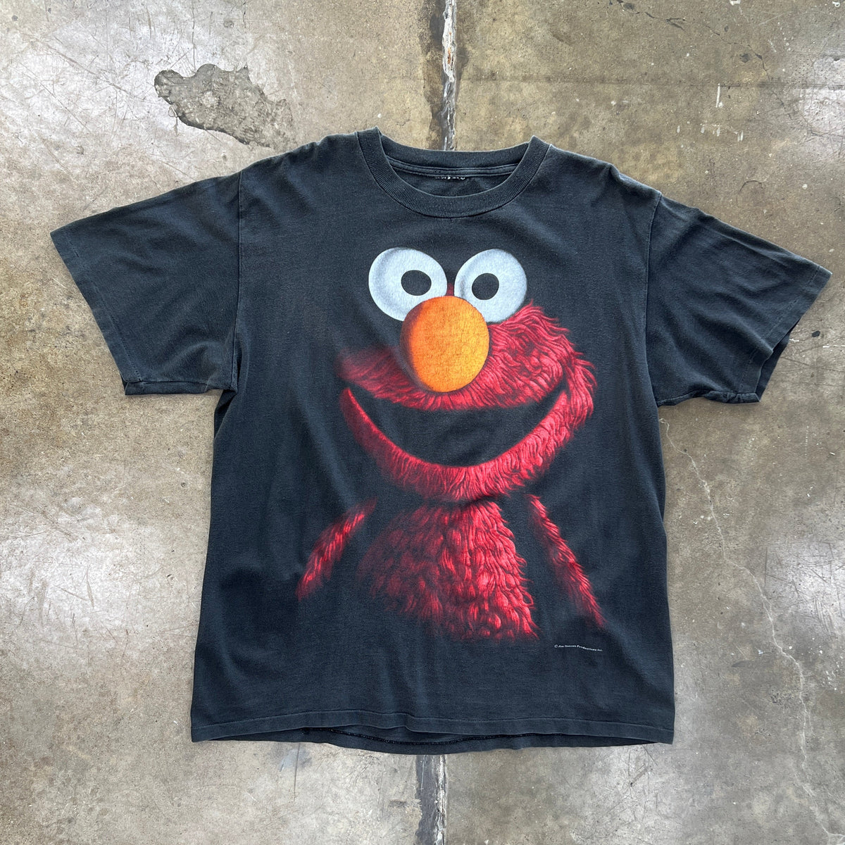 90s Elmo Sesame Street blackout Shadow Big Face Tee