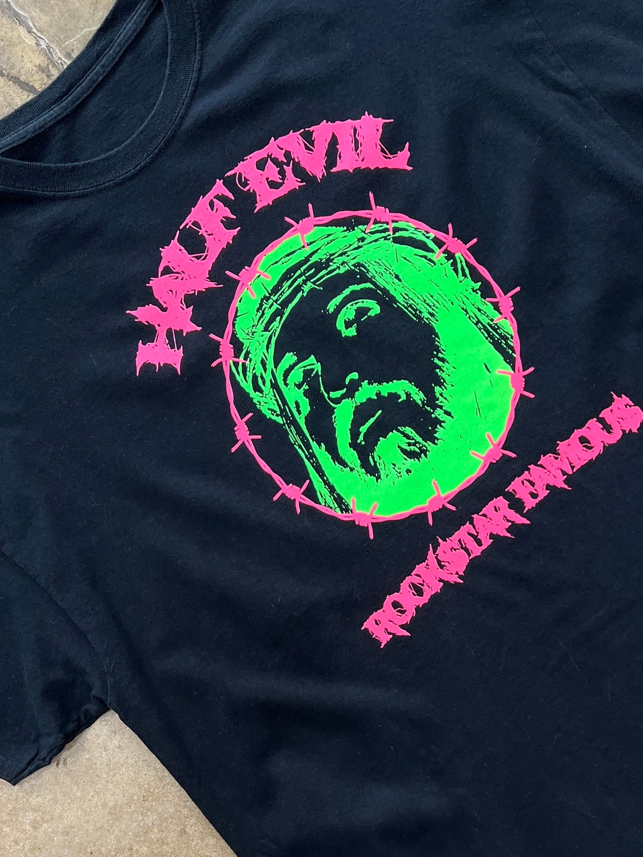 Half Evil Rockstar Jesus Crown of Thorns Tee