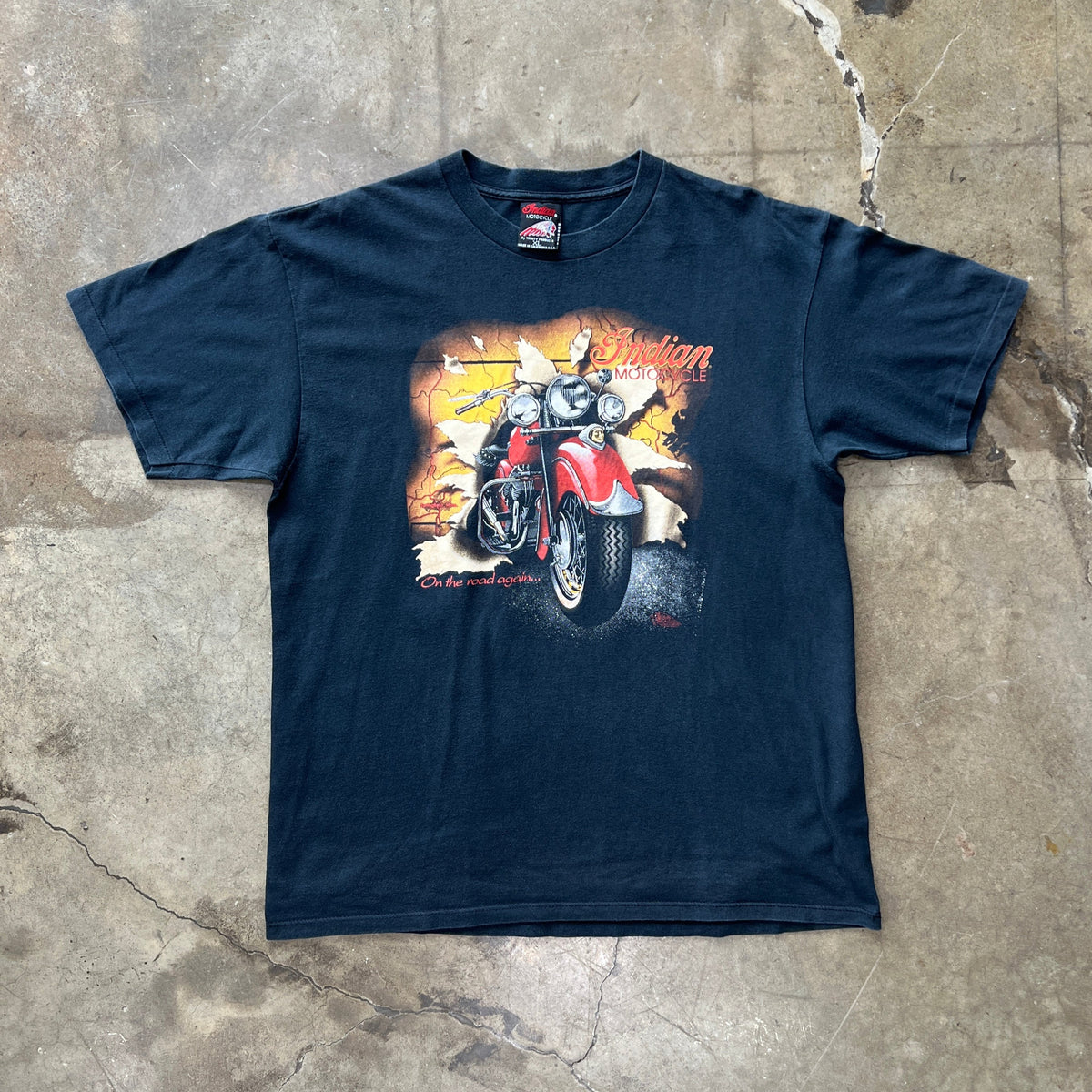 Indian Motorcycle Map Single Stitch Tee